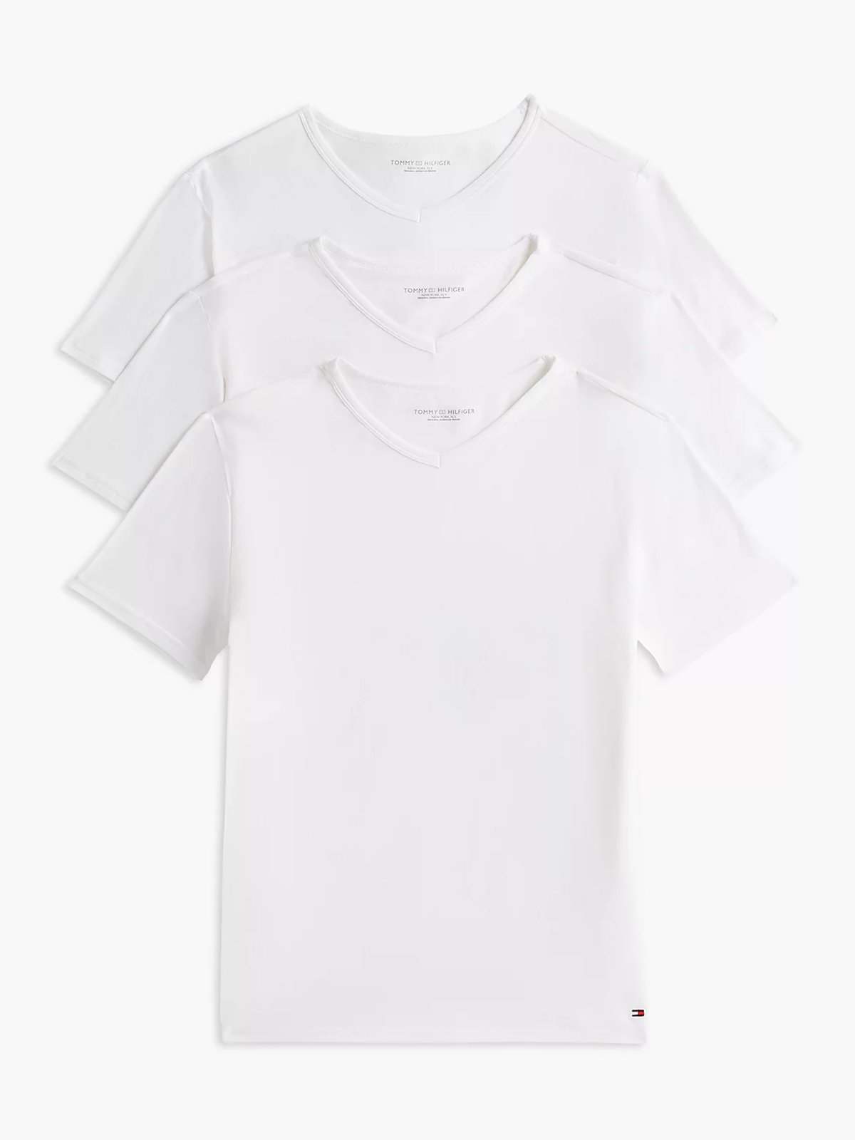 Tommy Hilfiger Stretch V-Neck Tee 3pk White / White / White