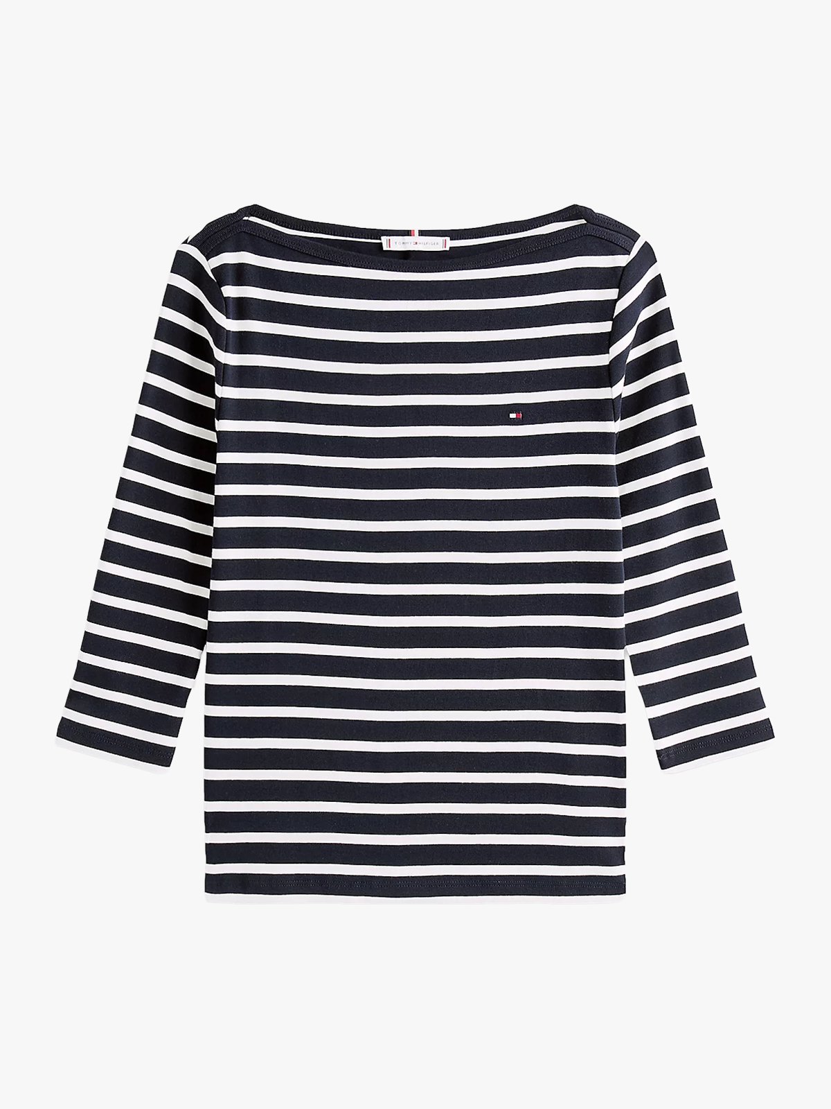 Tommy Hilfiger New Cody Slim Boat Neck 3/4 Sleeve Breton navy blue/ ecru