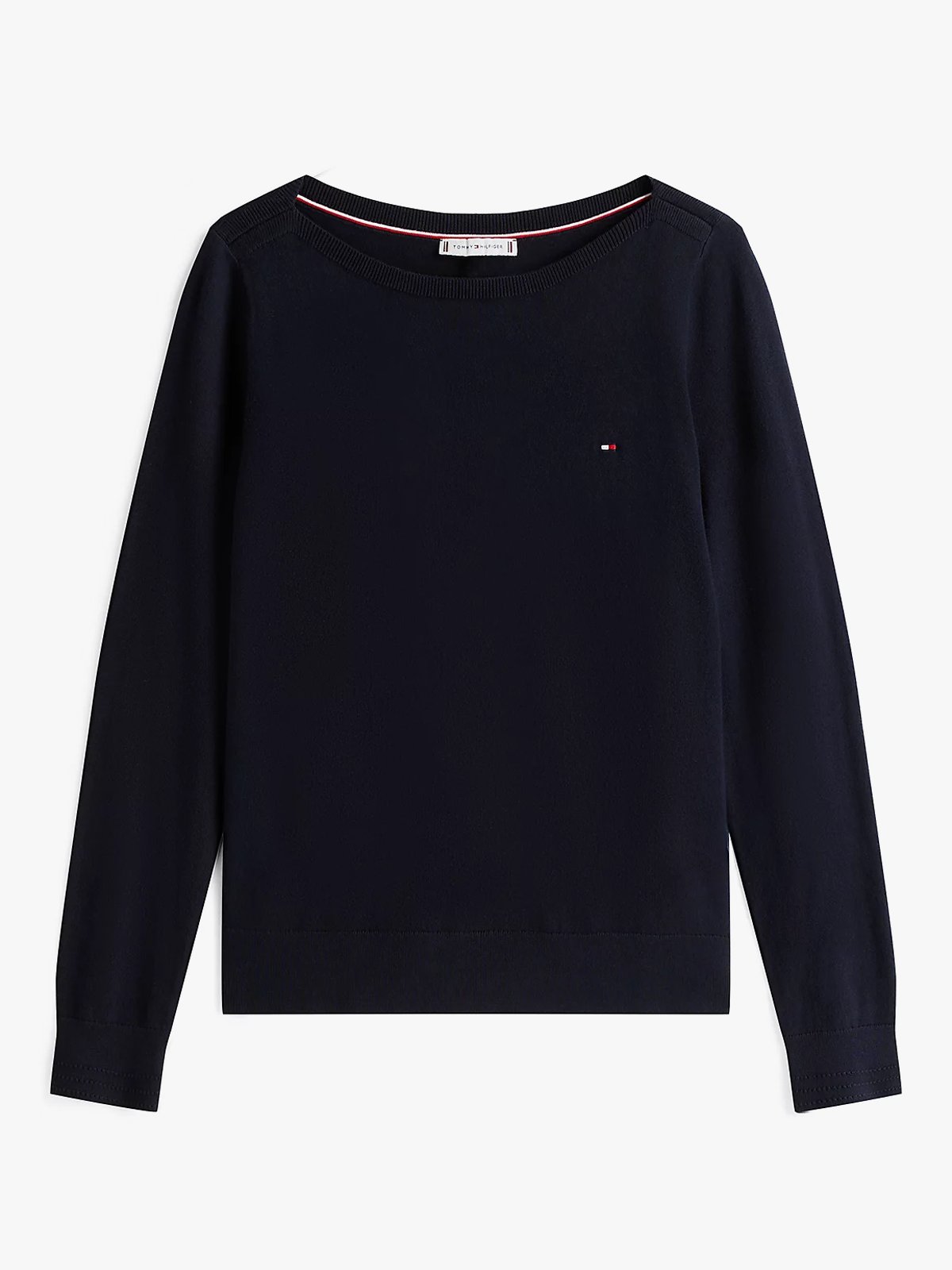 Tommy Hilfiger Co Jersey Stitch Boat Neck Sweater Blå