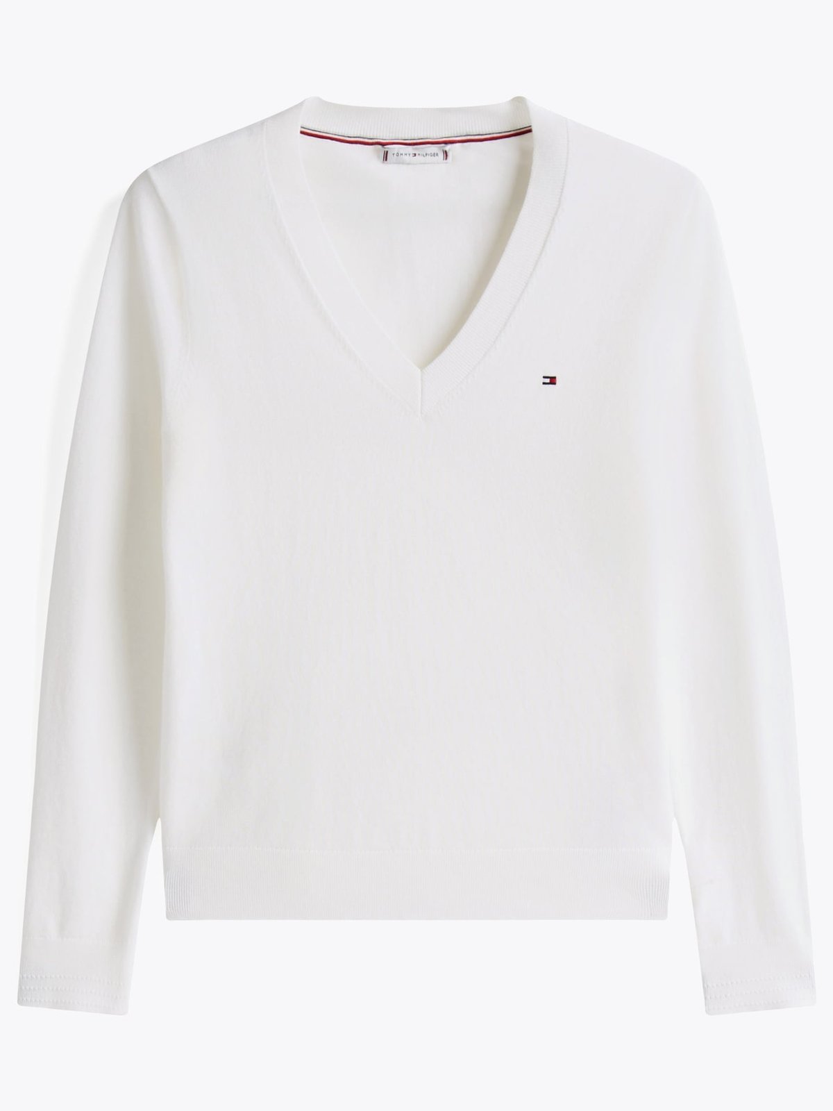 Tommy Hilfiger Co Jersey Stitch Boat Neck Sweater Hvit