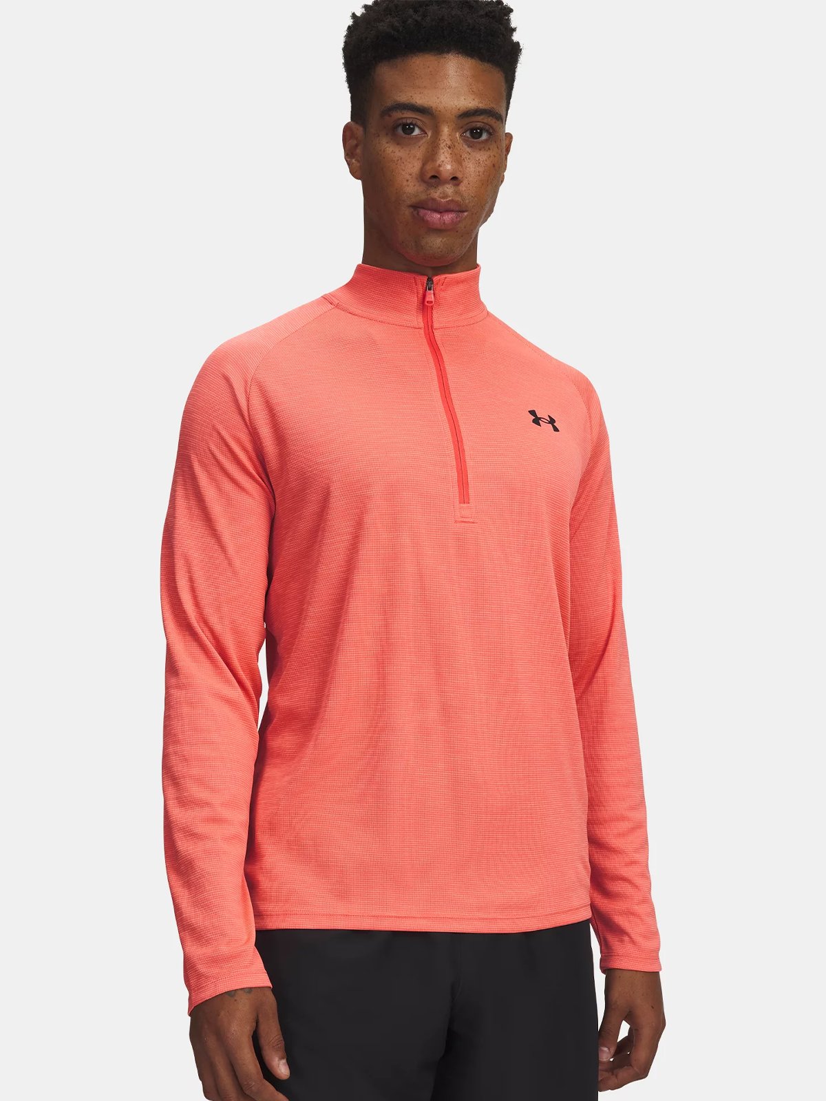 Under Armour Tech Textured 1/2 Zip Venom Red / Black