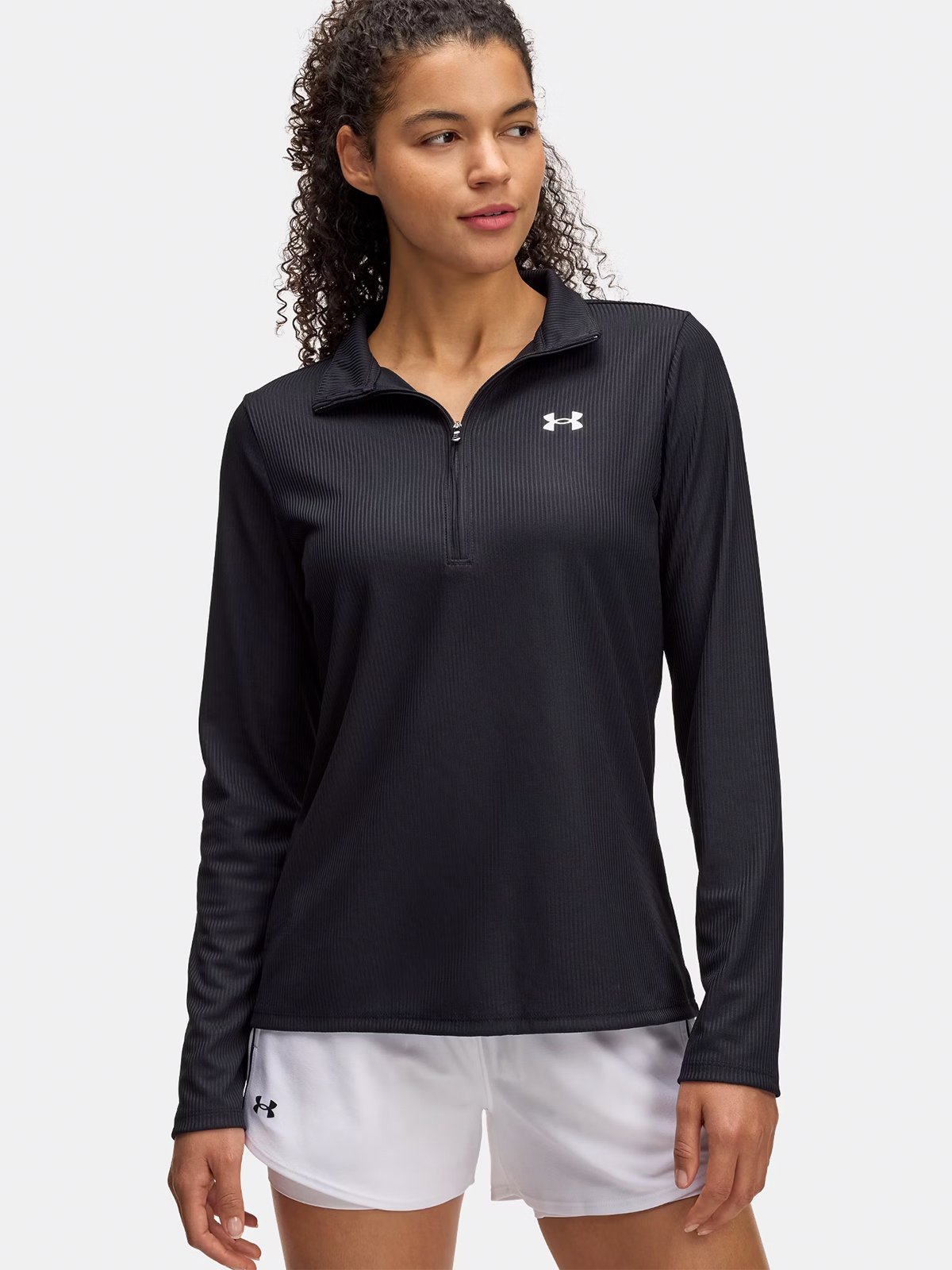 Under Armour Tech Rib 1/2 Zip Black / White