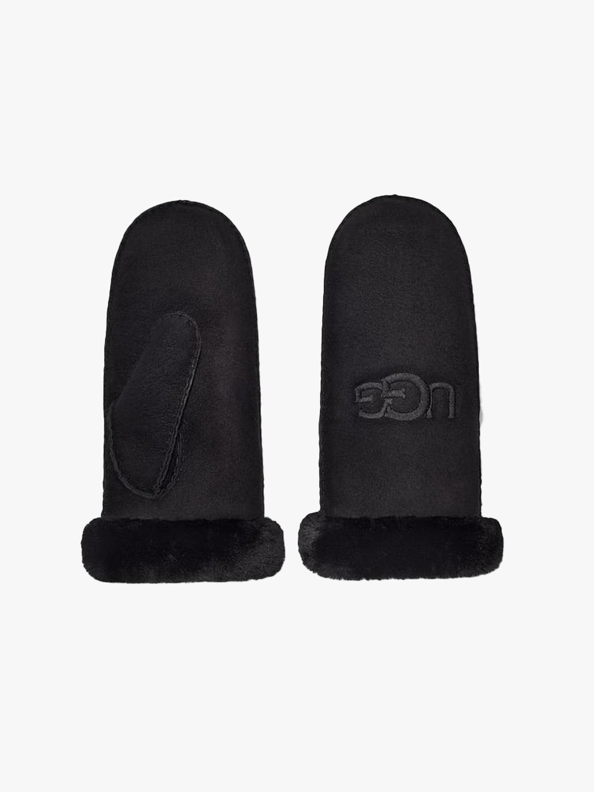 UGG Womens Sheepskin Emb Mitten Black