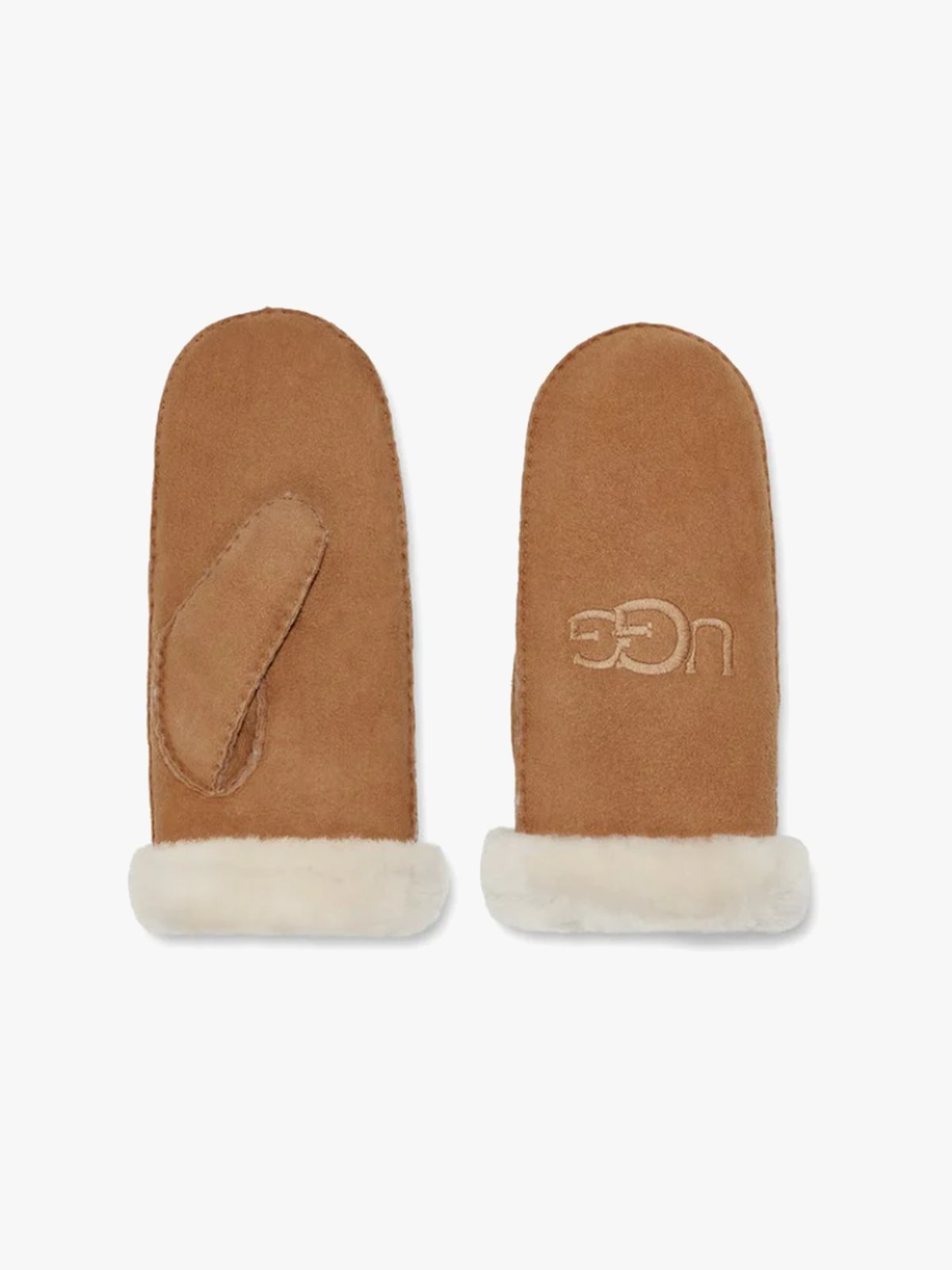 UGG Womens Sheepskin Emb Mitten Chestnut