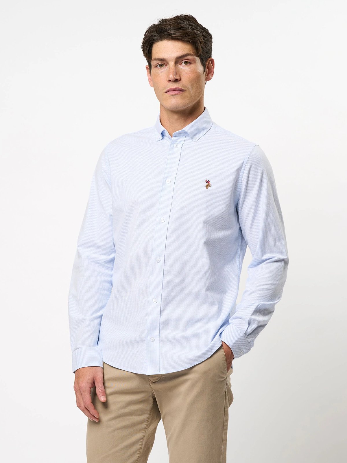 U.S. Polo Assn. Flex Calvert Shirt Regular Light Blue Stripe