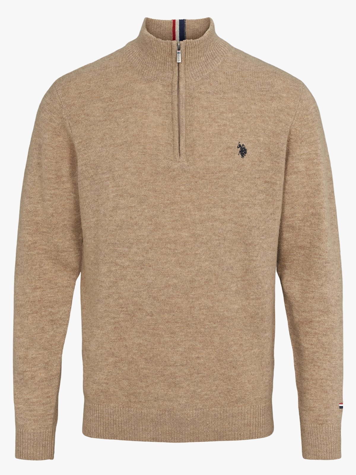 U.S. Polo Assn. Kevin Reg Lambswool Knit Brown Melange