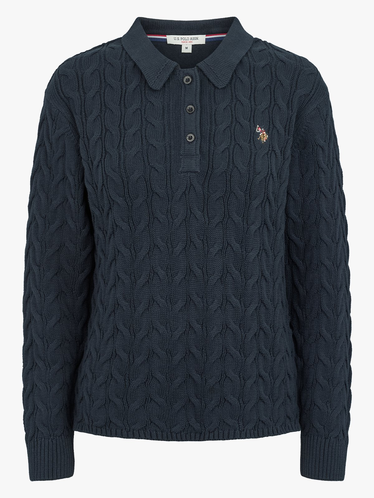 U.S. Polo Assn. Karin Long Sleeve Cable Knit Dark Sapphire