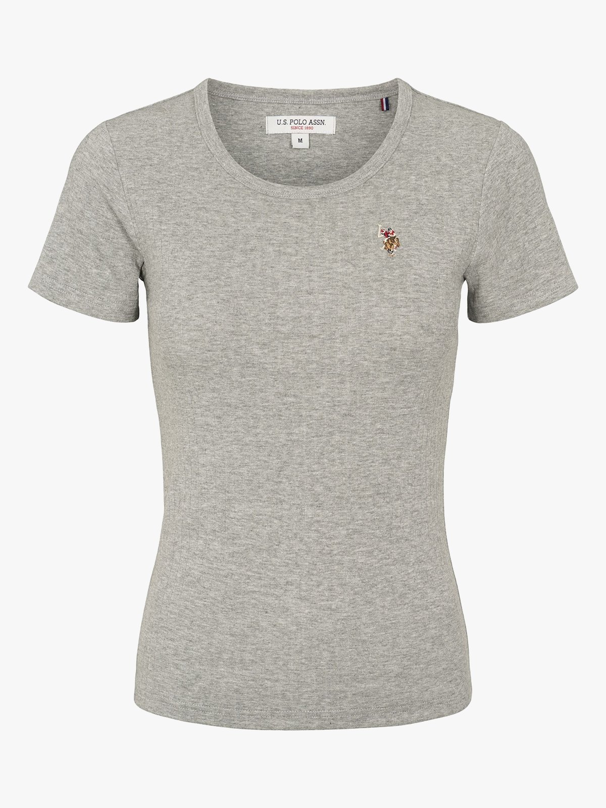 U.S. Polo Assn. Carola Rib T-Shirt Grey Mélange