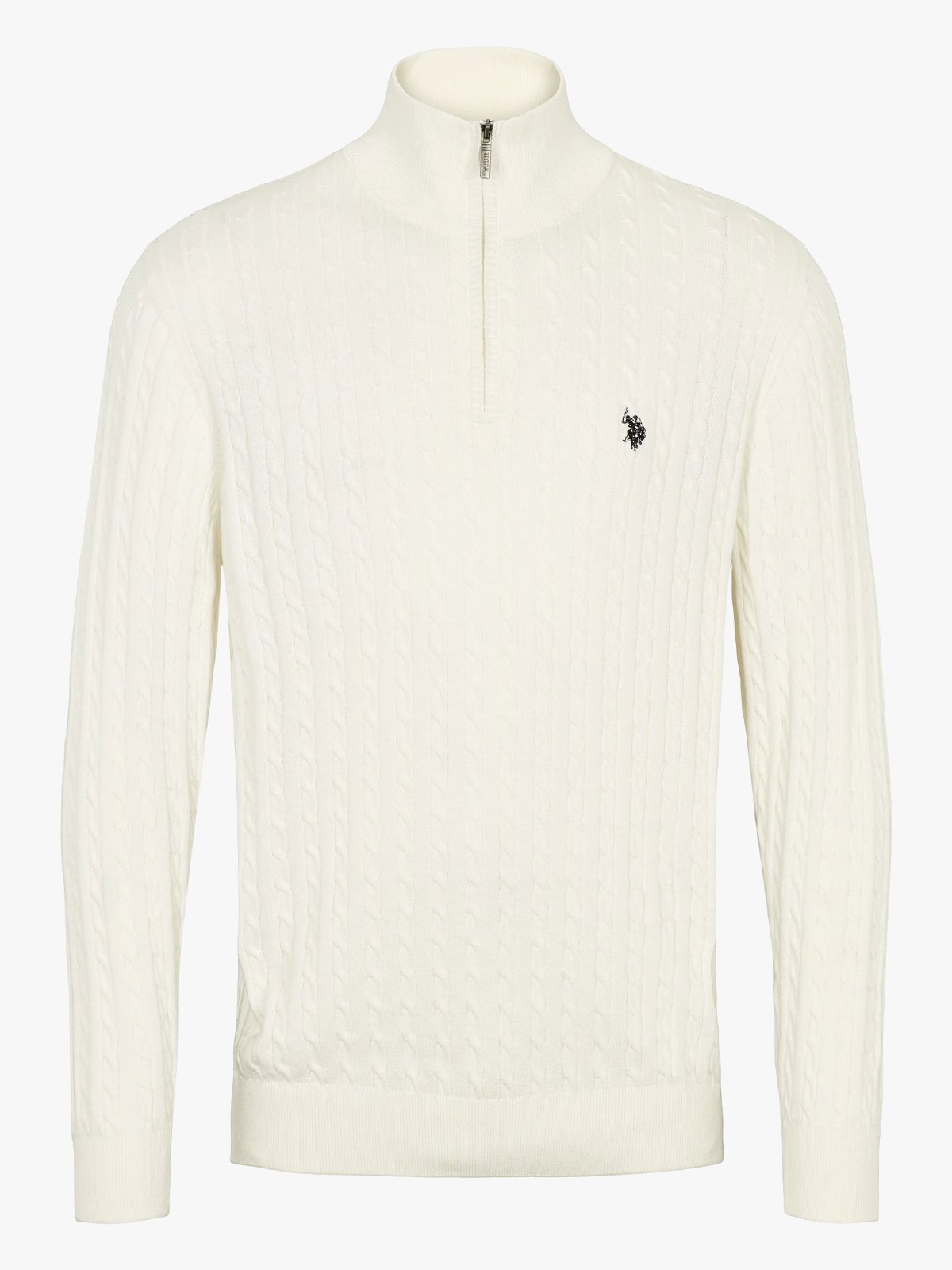 U.S. Polo Assn. Romeo Half Zip Cable Knit Cloud Dancer