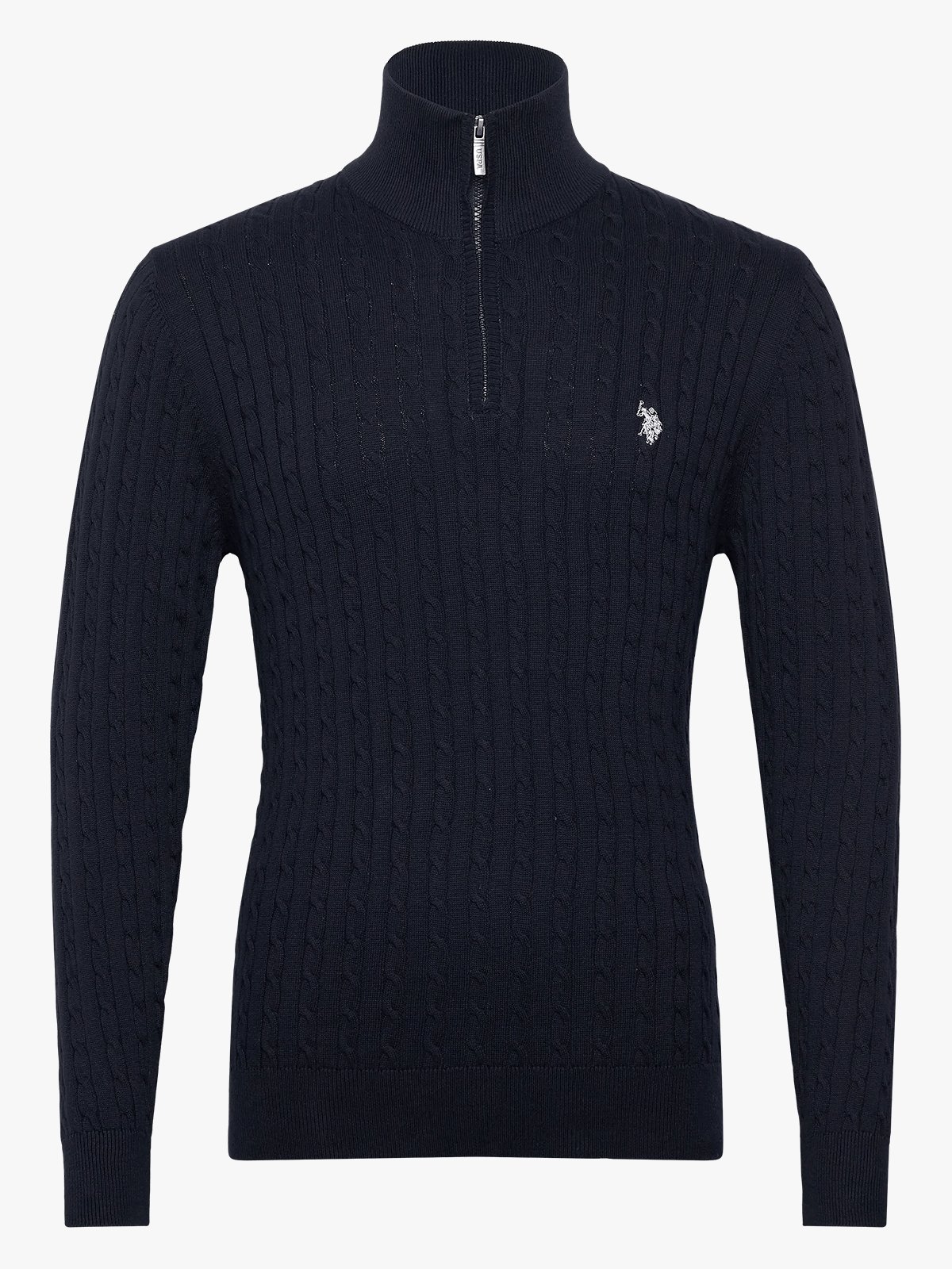 U.S. Polo Assn. Romeo Half Zip Cable Knit Dark Sapphire