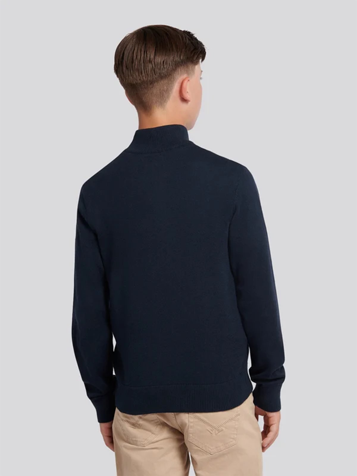 U.S. Polo Assn. Junior Knitted Cotton Rich Funnel Dark Sapphire Navy / Haute Red