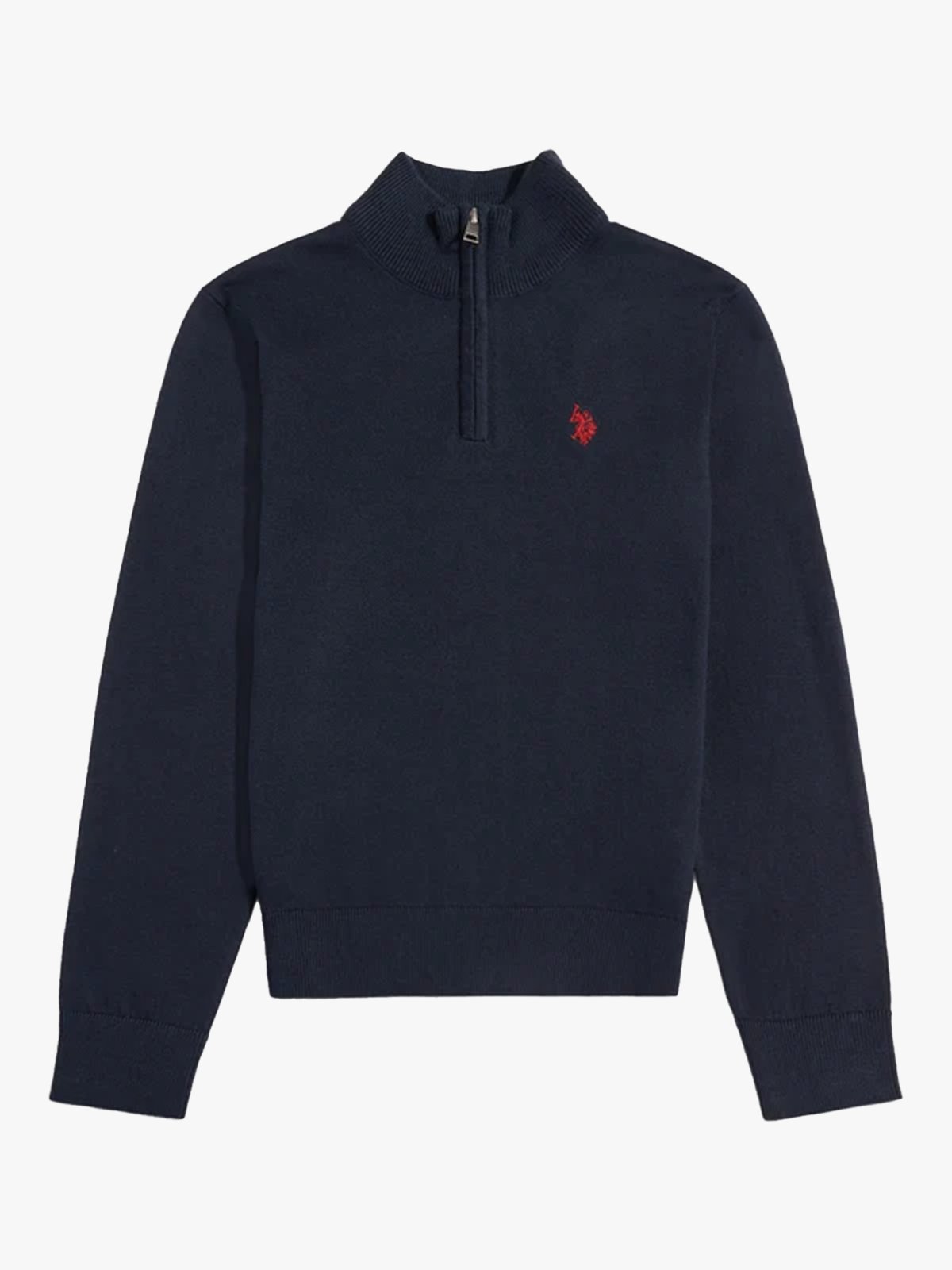 U.S. Polo Assn. Junior Knitted Cotton Rich Funnel Dark Sapphire Navy / Haute Red