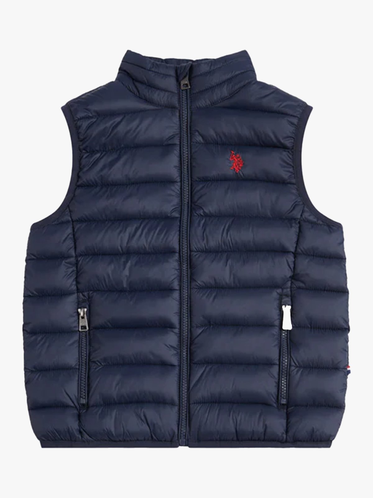 U.S. Polo Assn. Junior Bound Quilted Gilet Dark Sapphire Navy / Haute Red