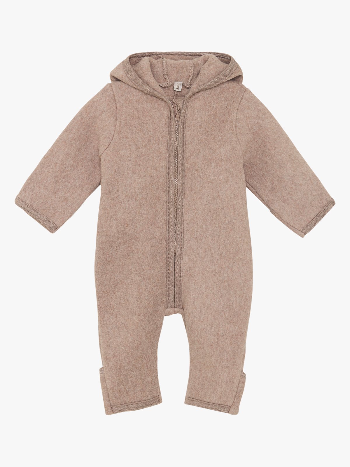 Huttelihut Pram Suit Ears Cotton Fleece Savannah Melange