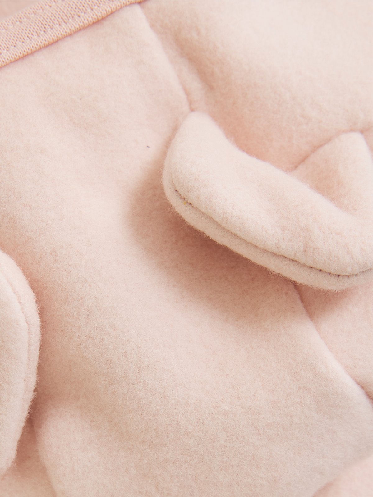 Huttelihut Pram Suit Ears Cotton Fleece Peach Blush
