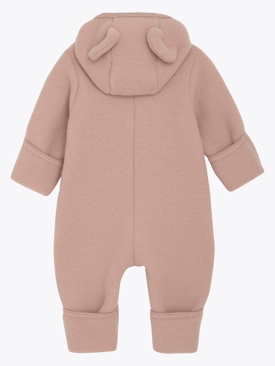 Huttelihut Pram Suit Ears Wool Fleece Mahogny Rose