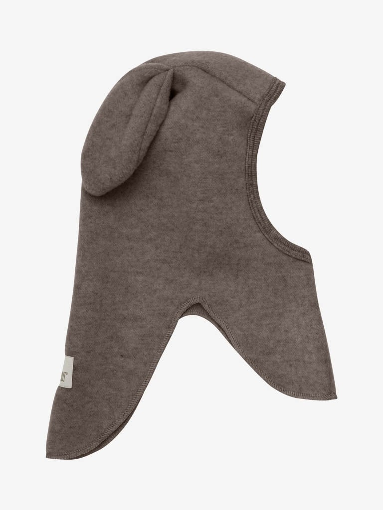 Huttelihut Balaclava Ears Wool Fleece Brown Melange