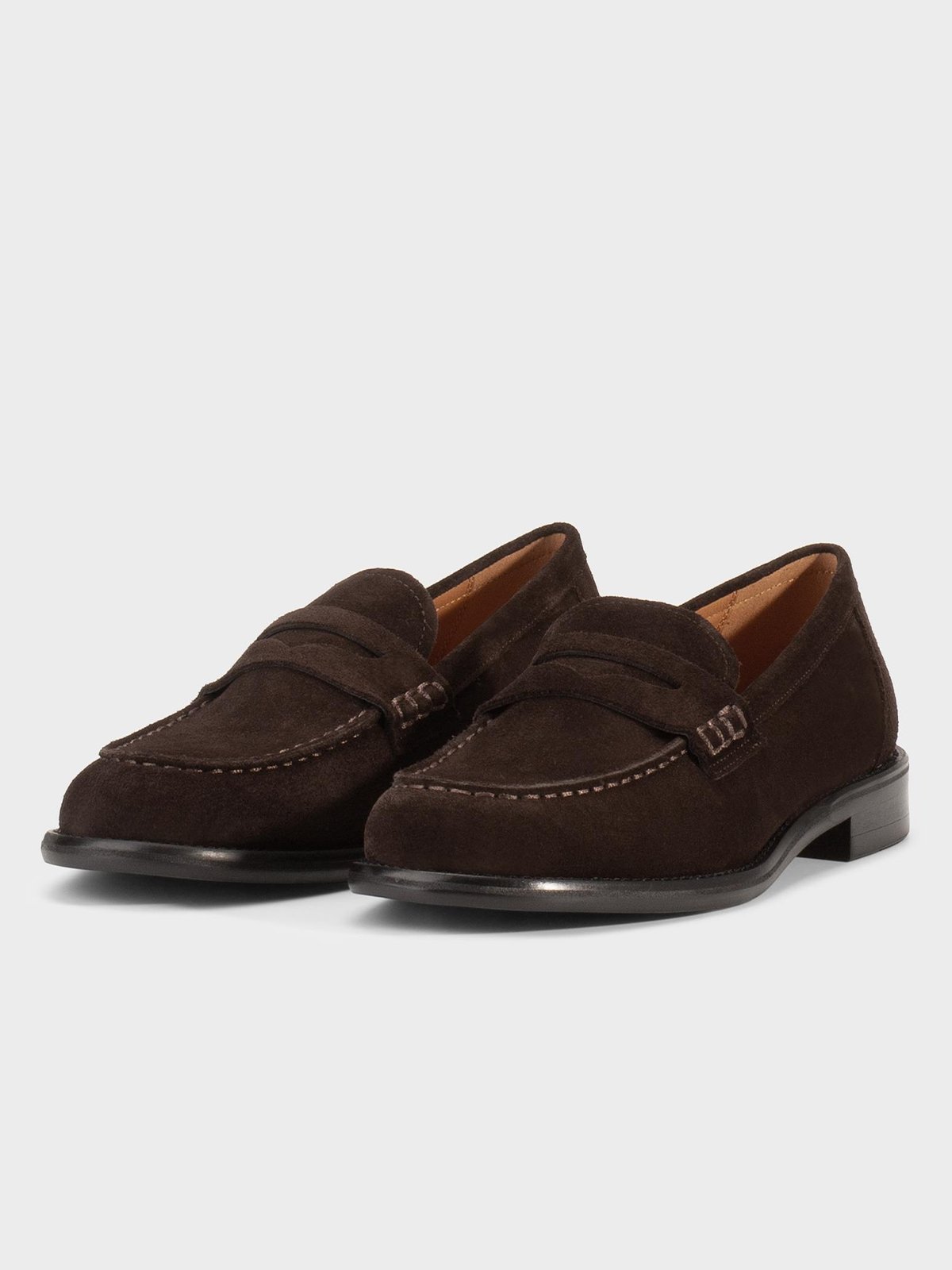 Vagabond Linn Suede Loafers Mørkebrun semsket skinn