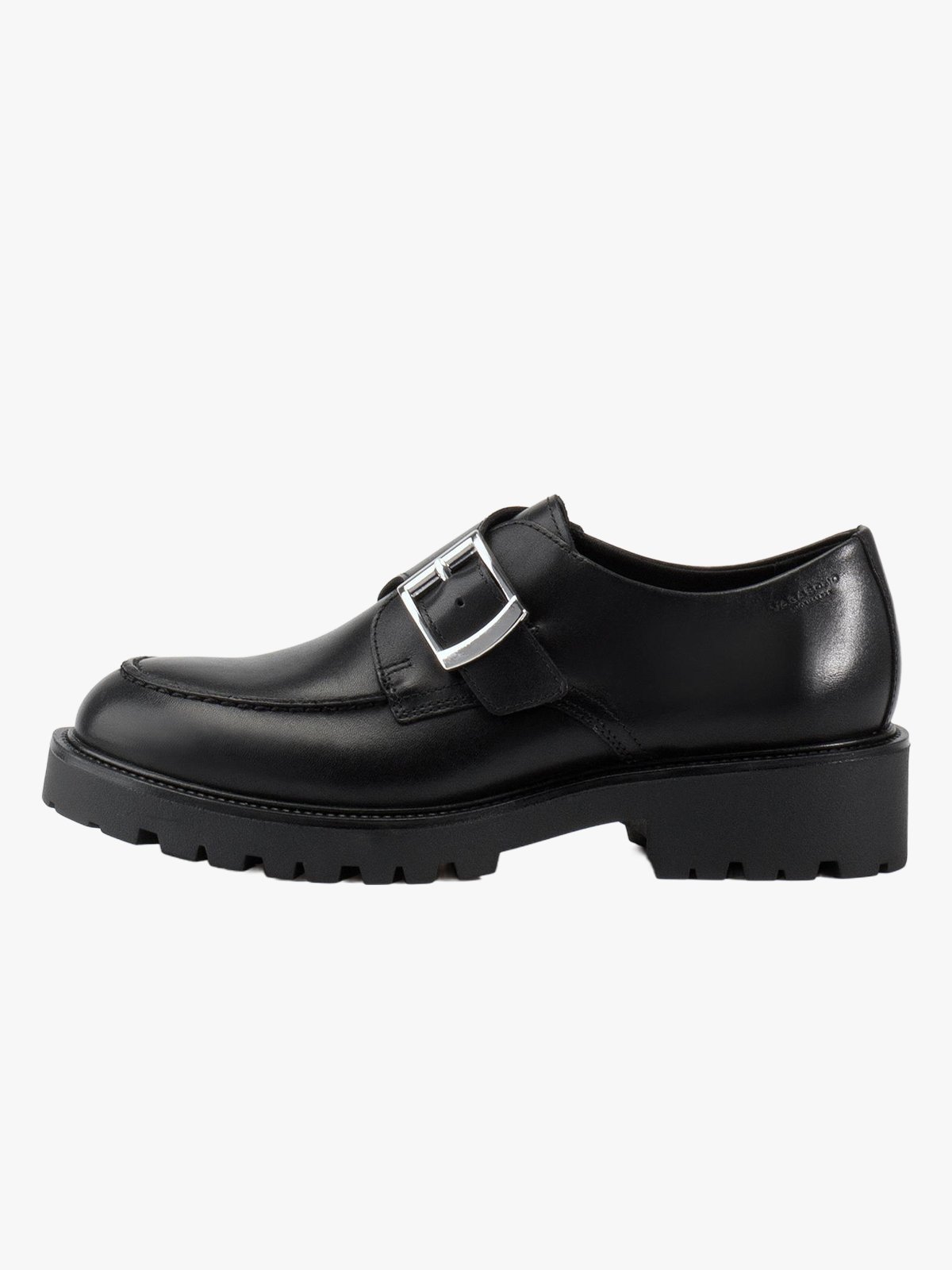 Vagabond Kenova Leather Buckle Loafers Svart