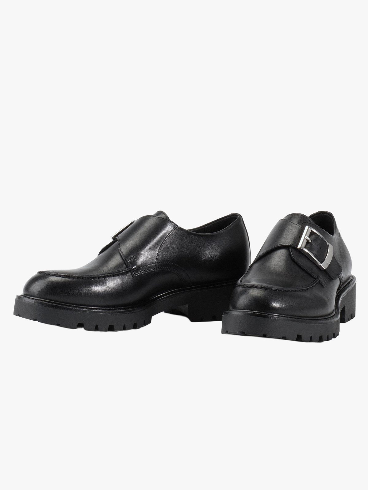 Vagabond Kenova Leather Buckle Loafers Svart