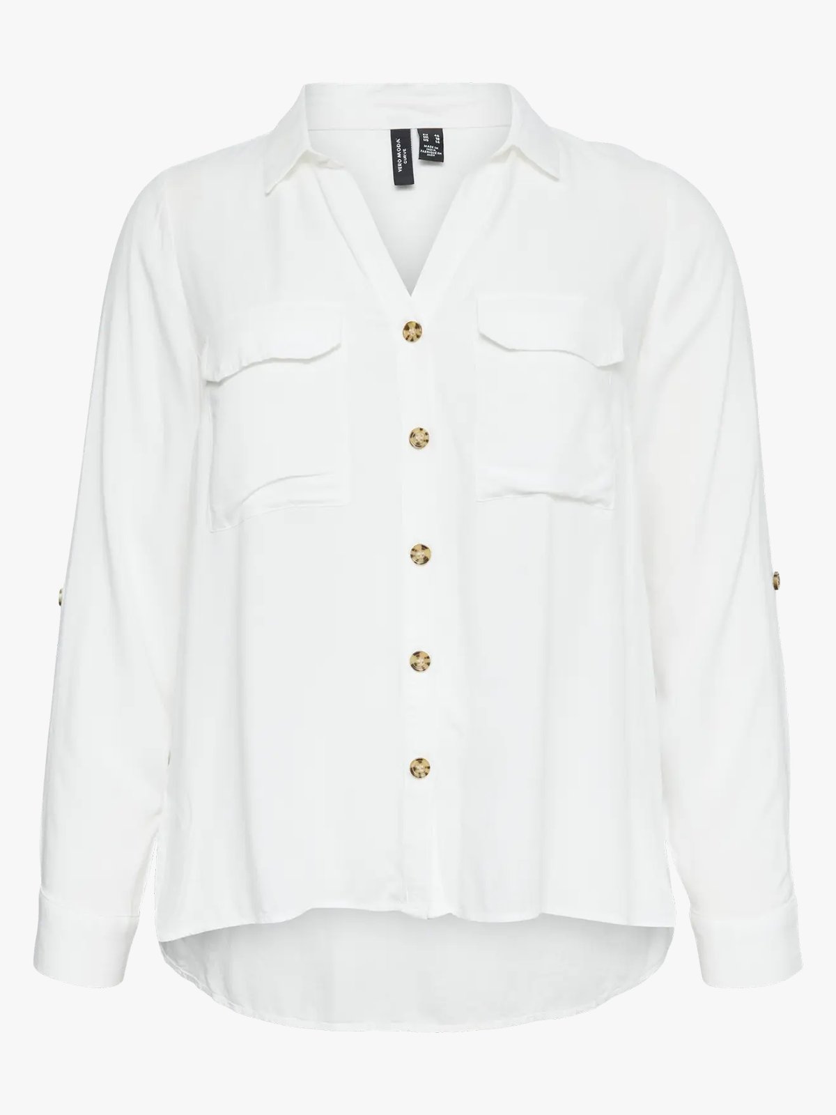 Vero Moda Curve Bumpy Long Sleeve Shirt Hvit