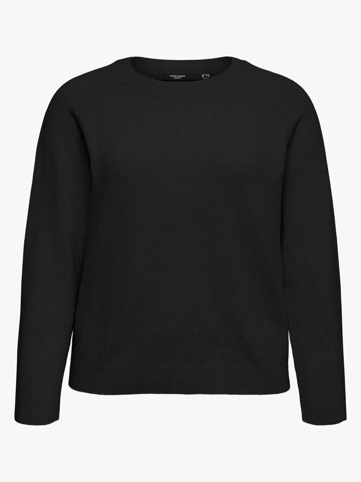 Vero Moda Curve Doffy Long Sleeve O-Neck Blouse Black W. MELANGE