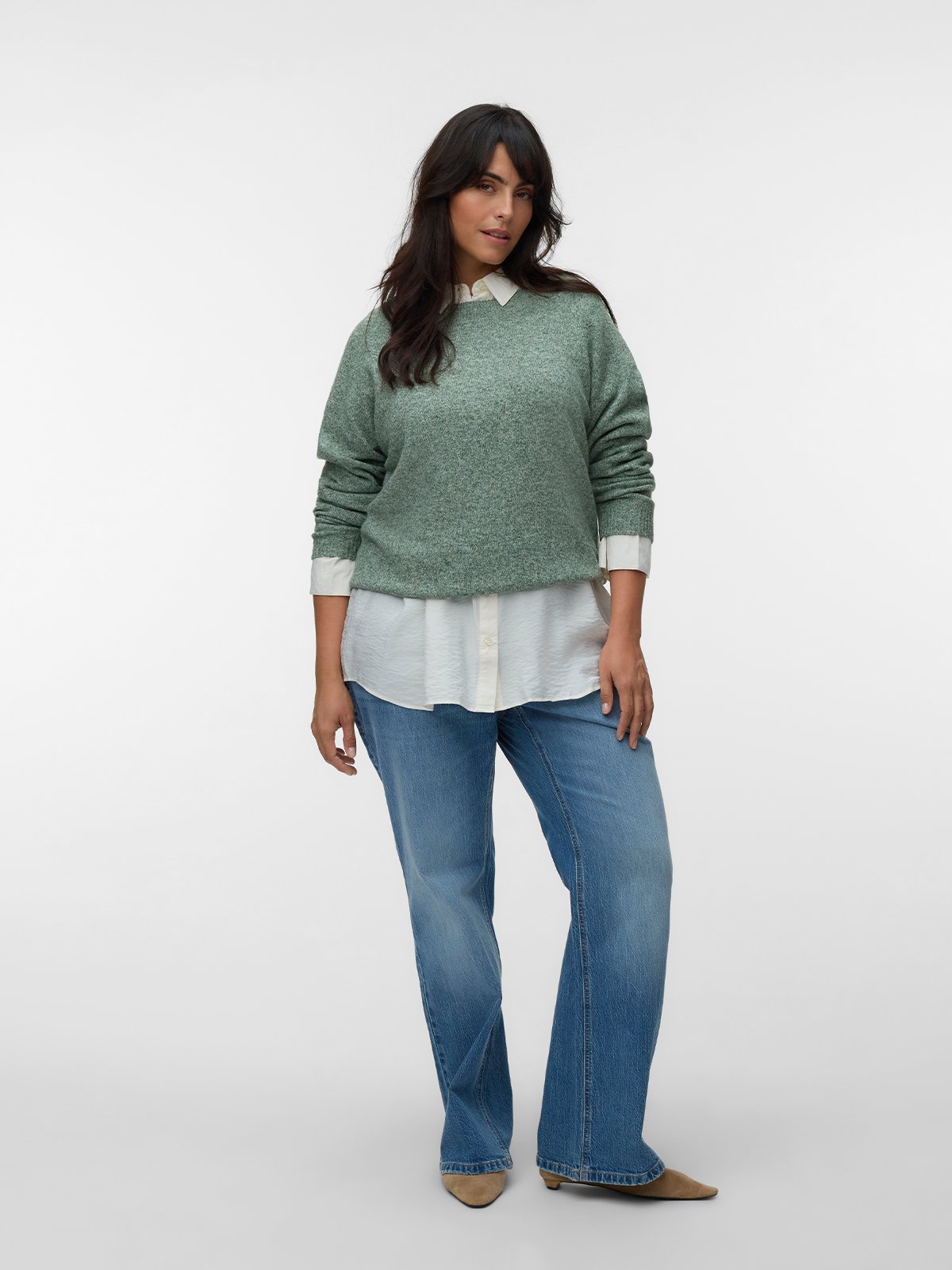Vero Moda Curve Doffy Long Sleeve O-Neck Blouse Laurel Wreath