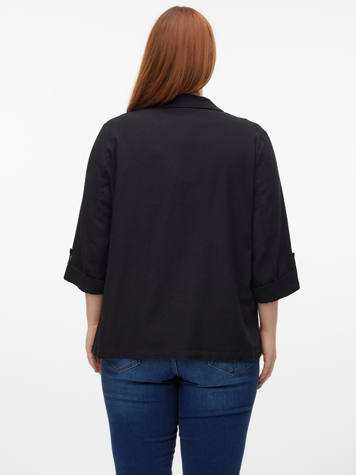 Vero Moda Curve Jesmilo 3/4 Blazer Black