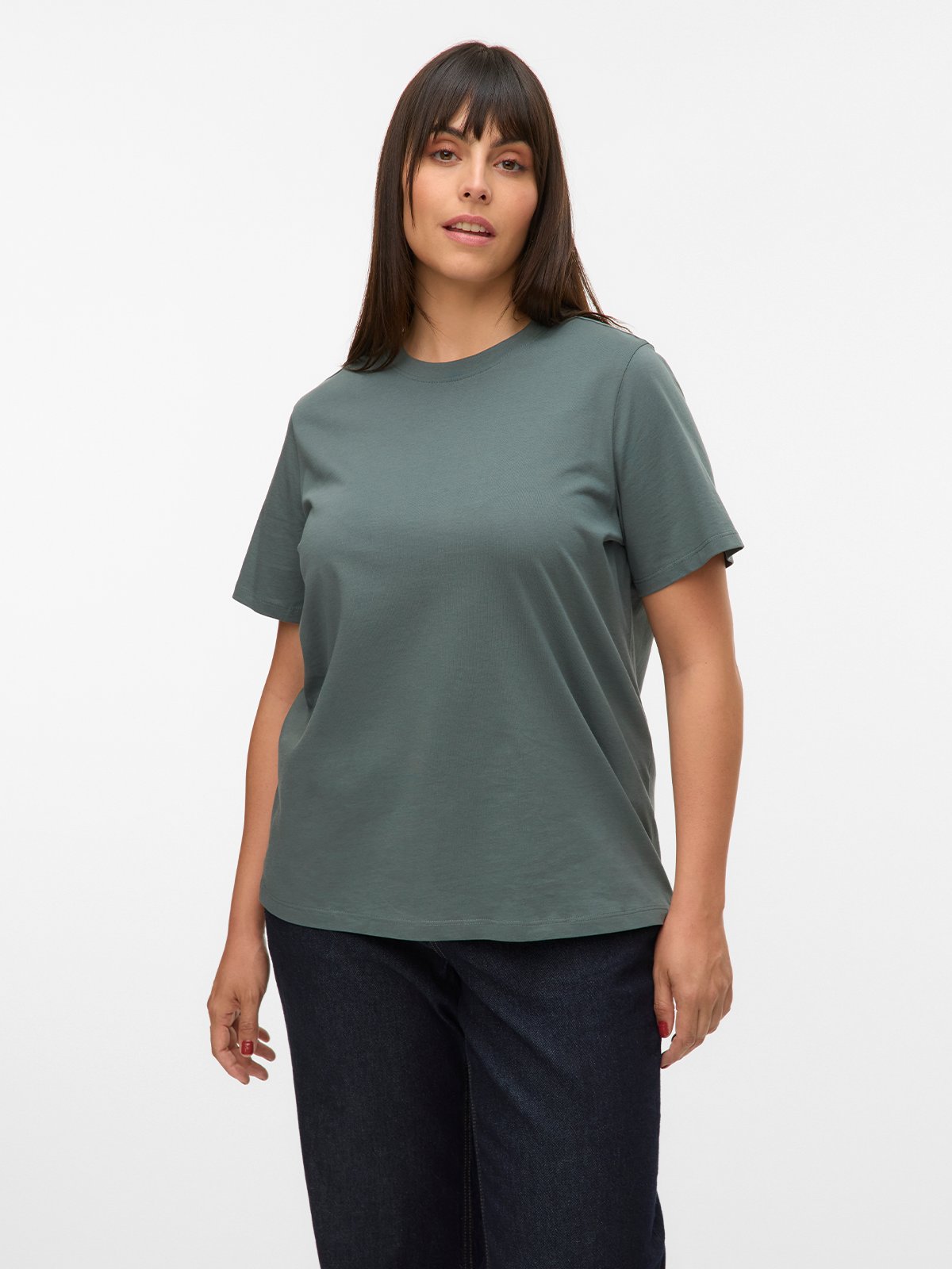 Vero Moda Curve Paulina Short Sleeve T-Shirt Balsam Green