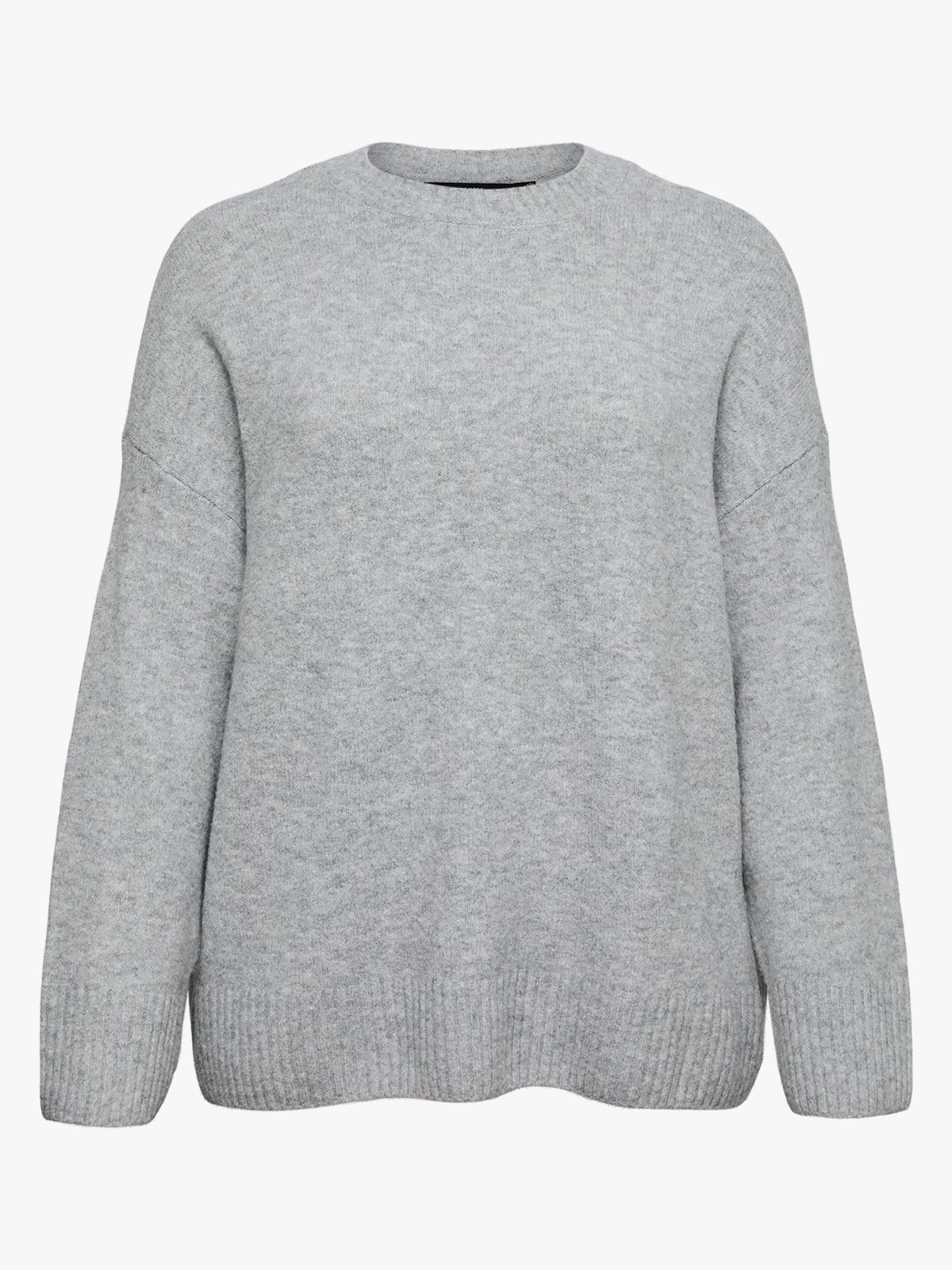 Vero Moda Curve Boom Long Sleeve O-Neck Pullover Light Grey Melange