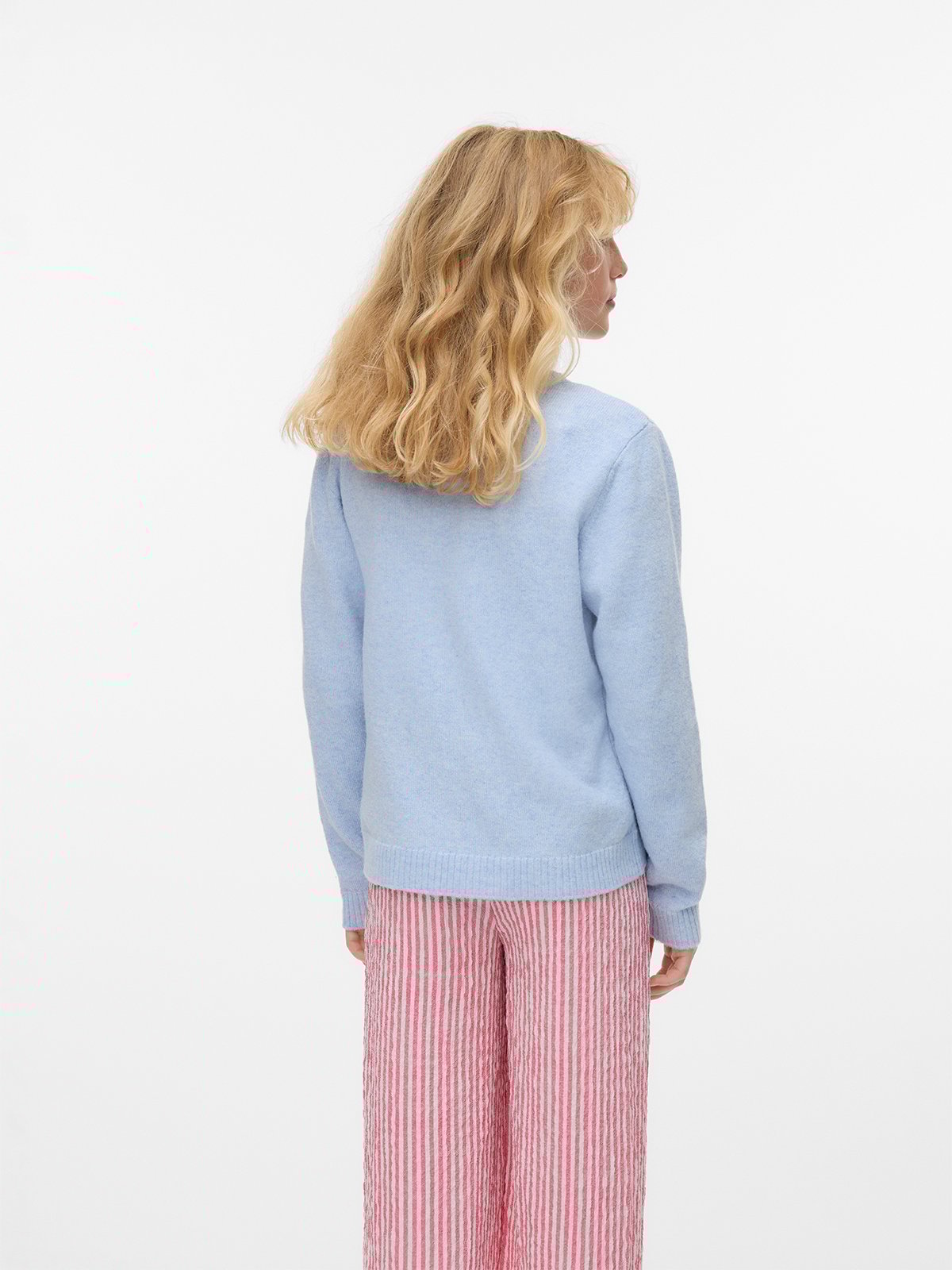 Vero Moda Girl Doffy Long Sleeve O-Neck Blouse Brunnera Blue