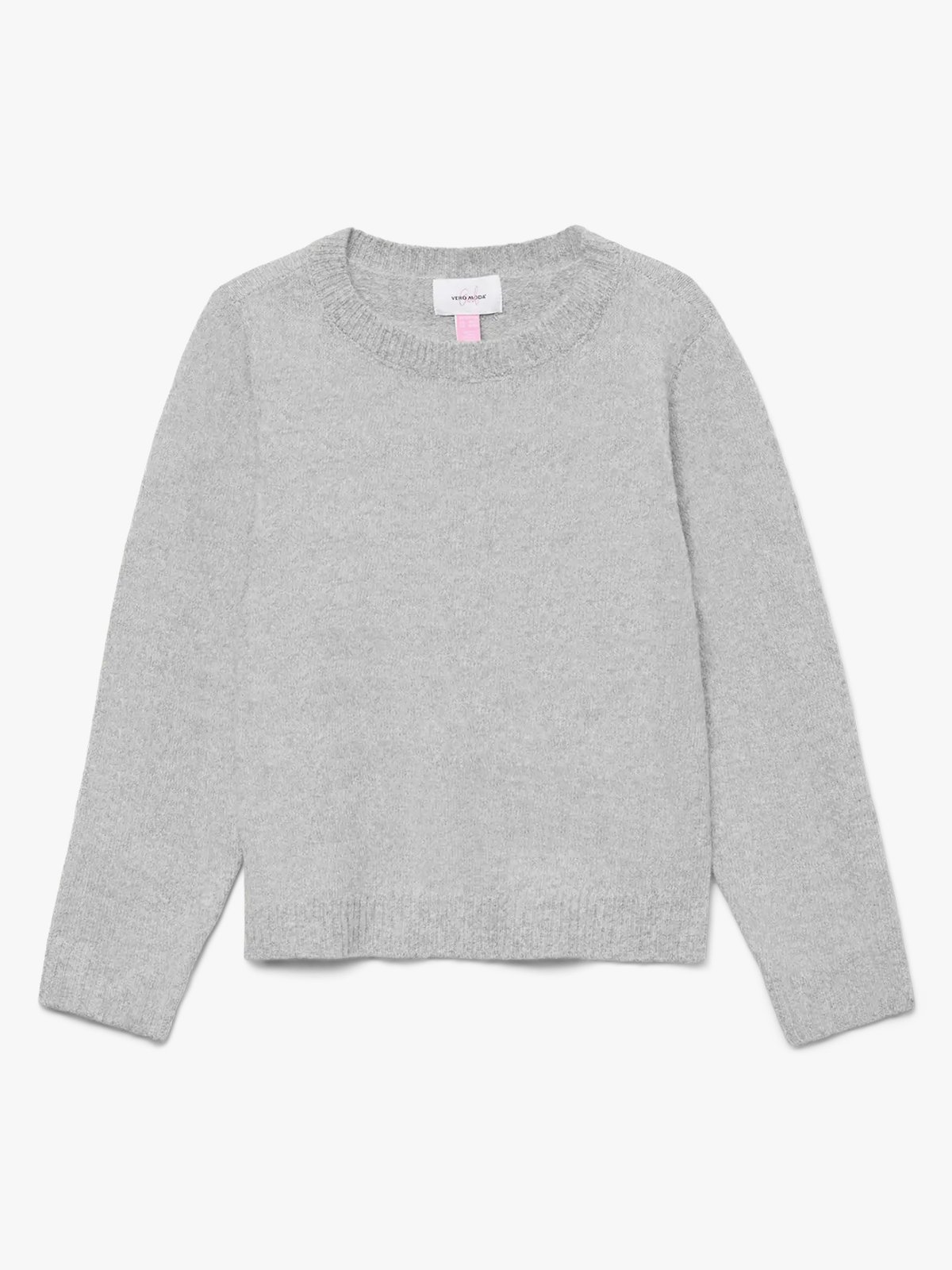 Vero Moda Girl Doffy Long Sleeve O-Neck Blouse Light Grey Melange