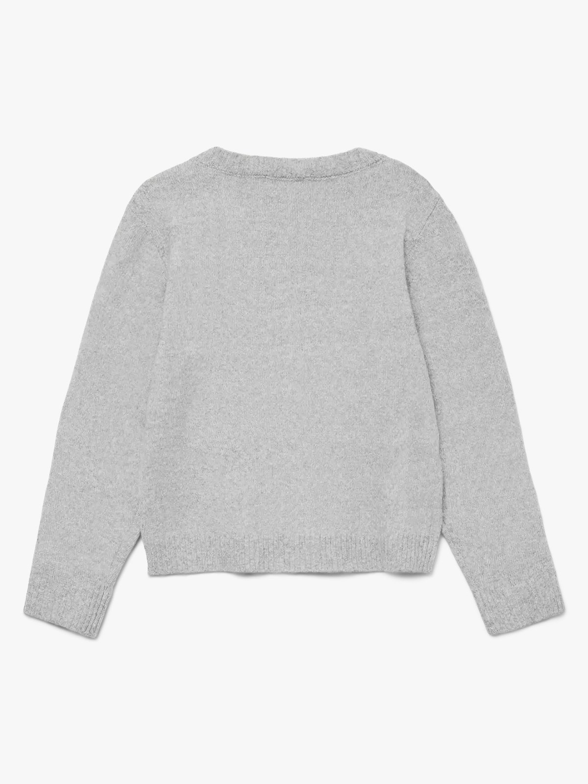 Vero Moda Girl Doffy Long Sleeve O-Neck Blouse Light Grey Melange