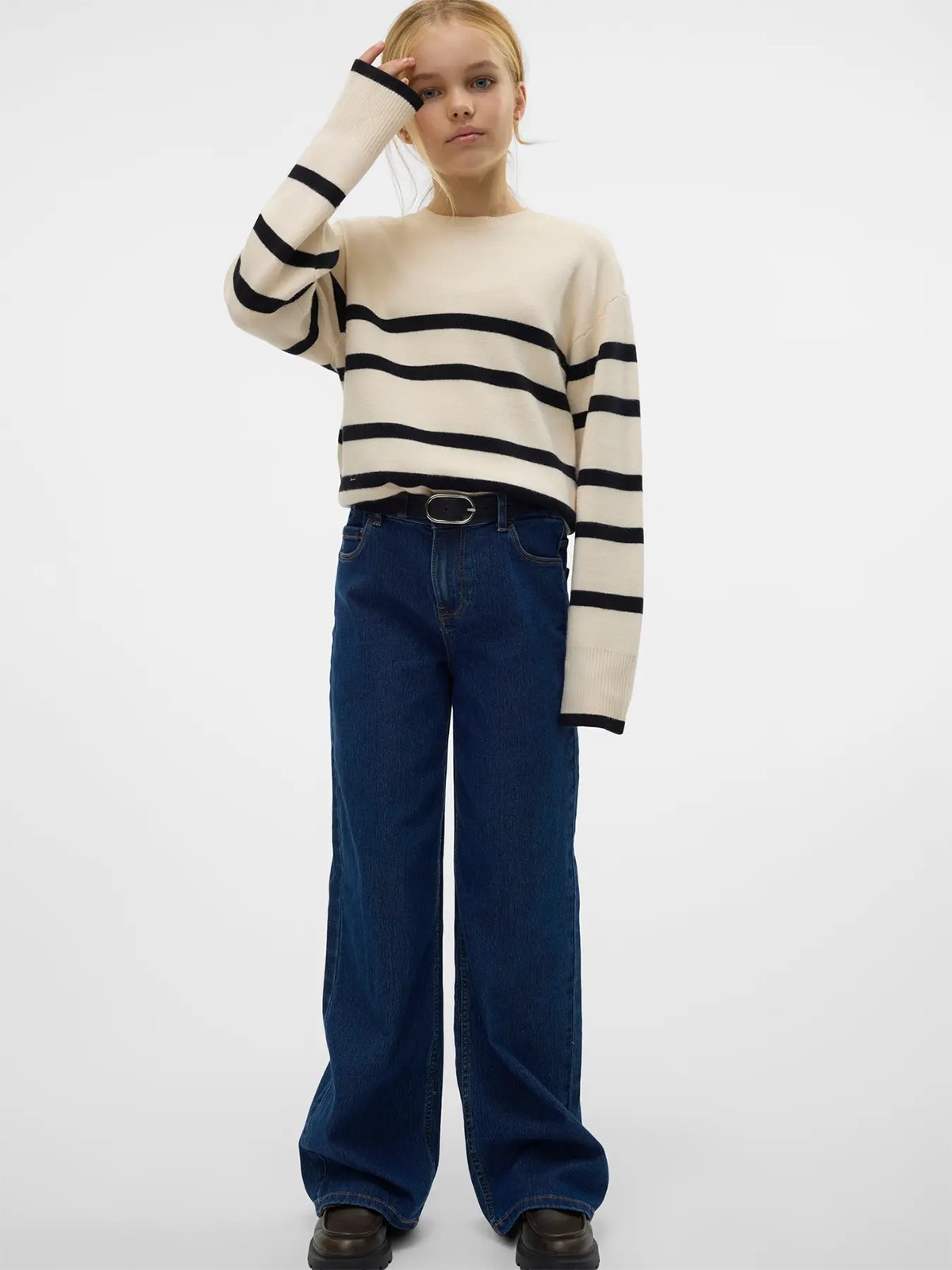 Vero Moda Girl Daisy Hr Wide Denim Dark Blue Denim