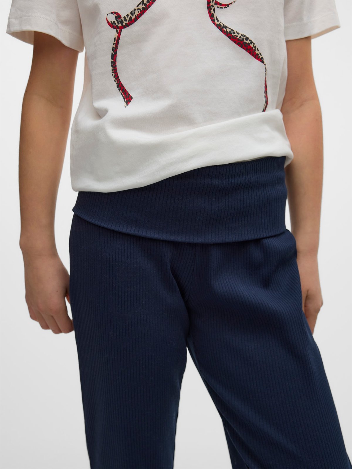 Vero Moda Girl Lavender Folddown Flared Pant Navy Blazer