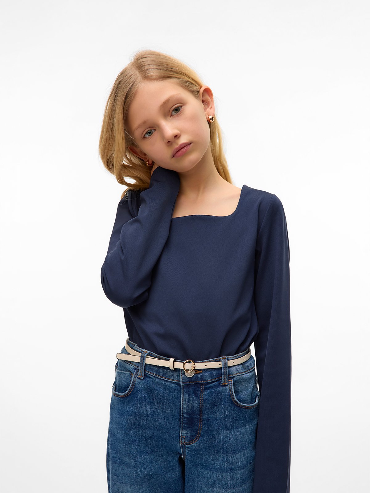 Vero Moda Girl Million Long Sleeve Square Top 2-Way Navy Blazer