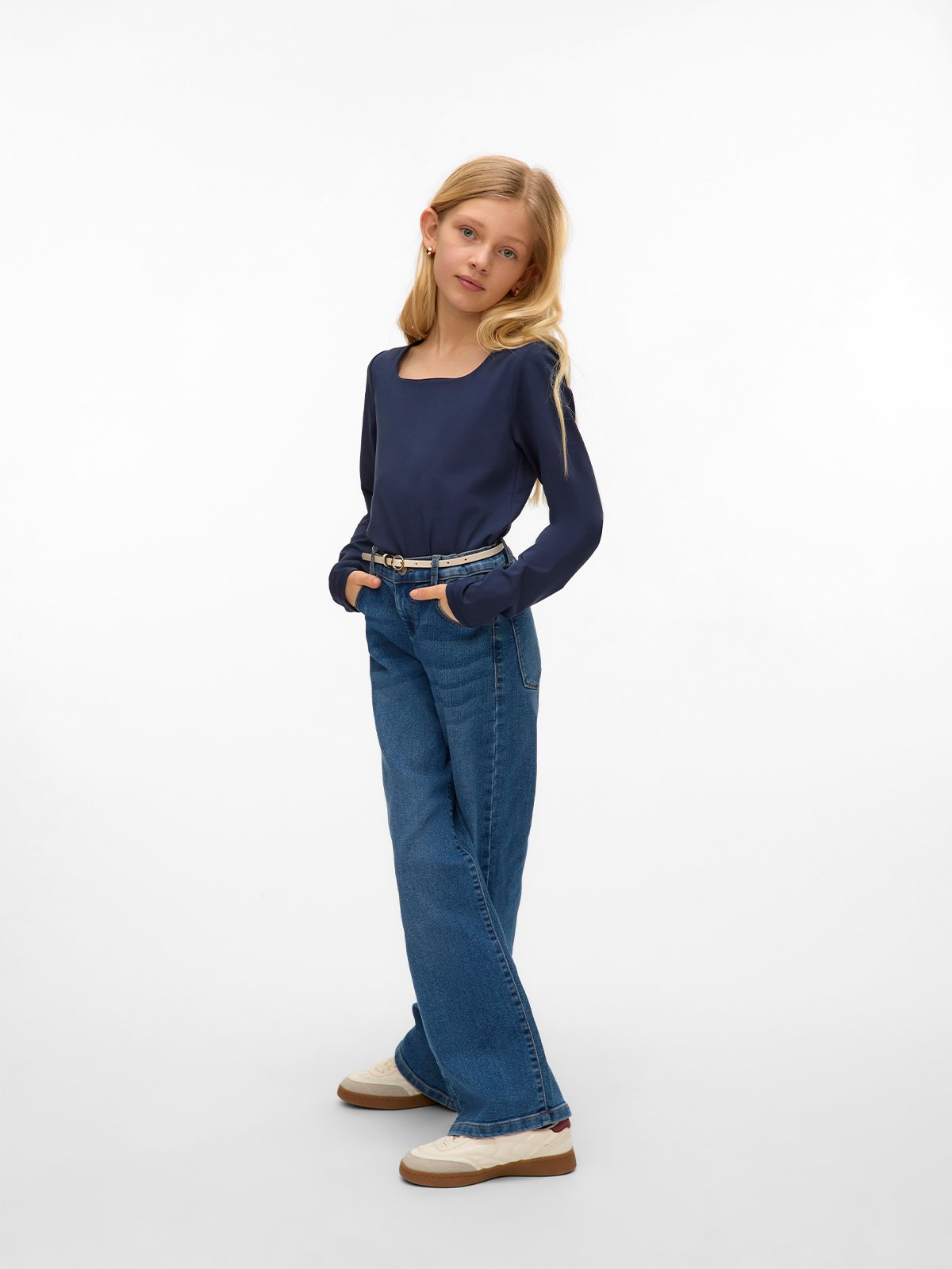 Vero Moda Girl Million Long Sleeve Square Top 2-Way Navy Blazer