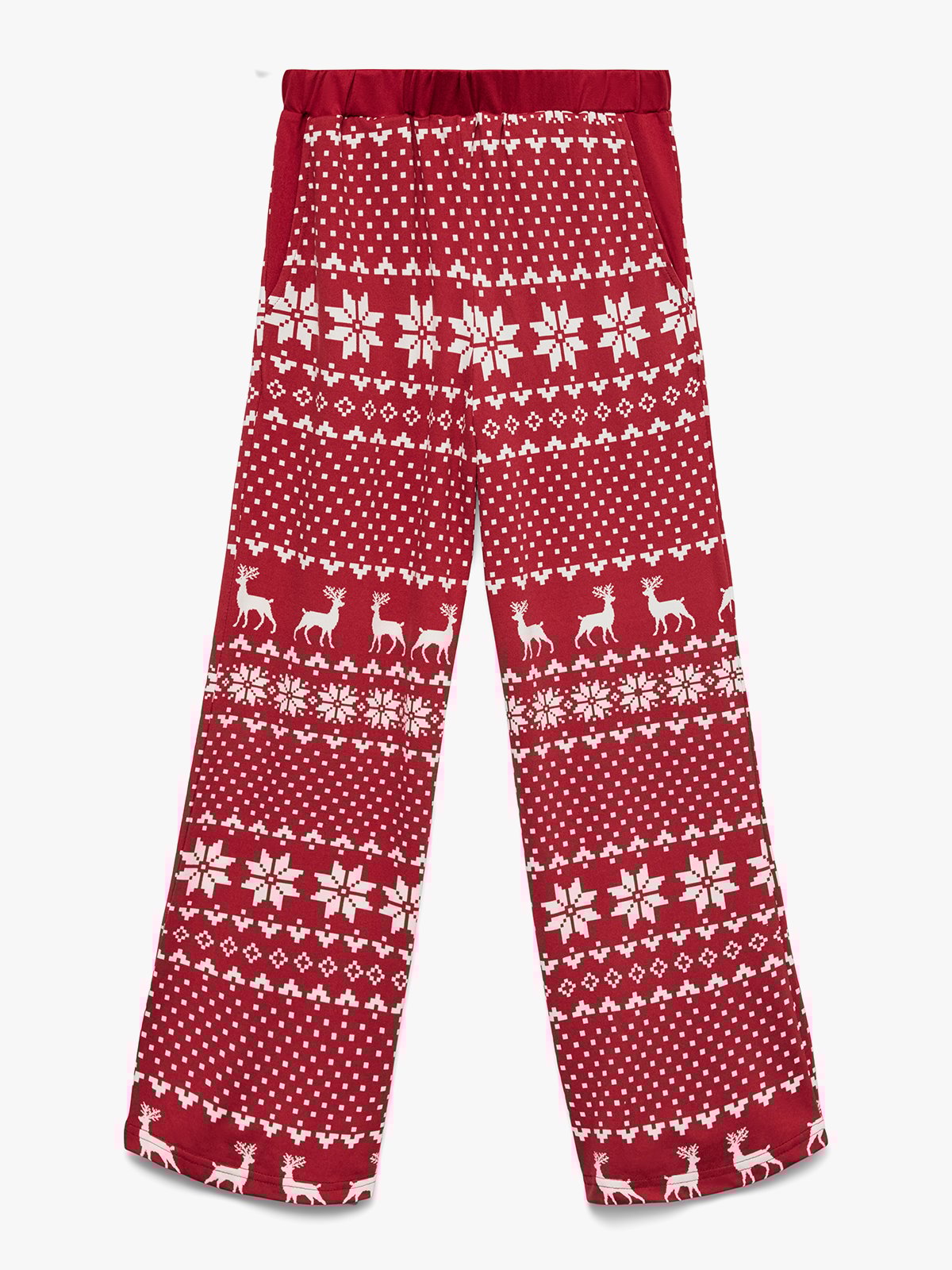 Vero Moda Girl Chris High Waist Straight Pants Jrs Xmas Girl Karanda Red