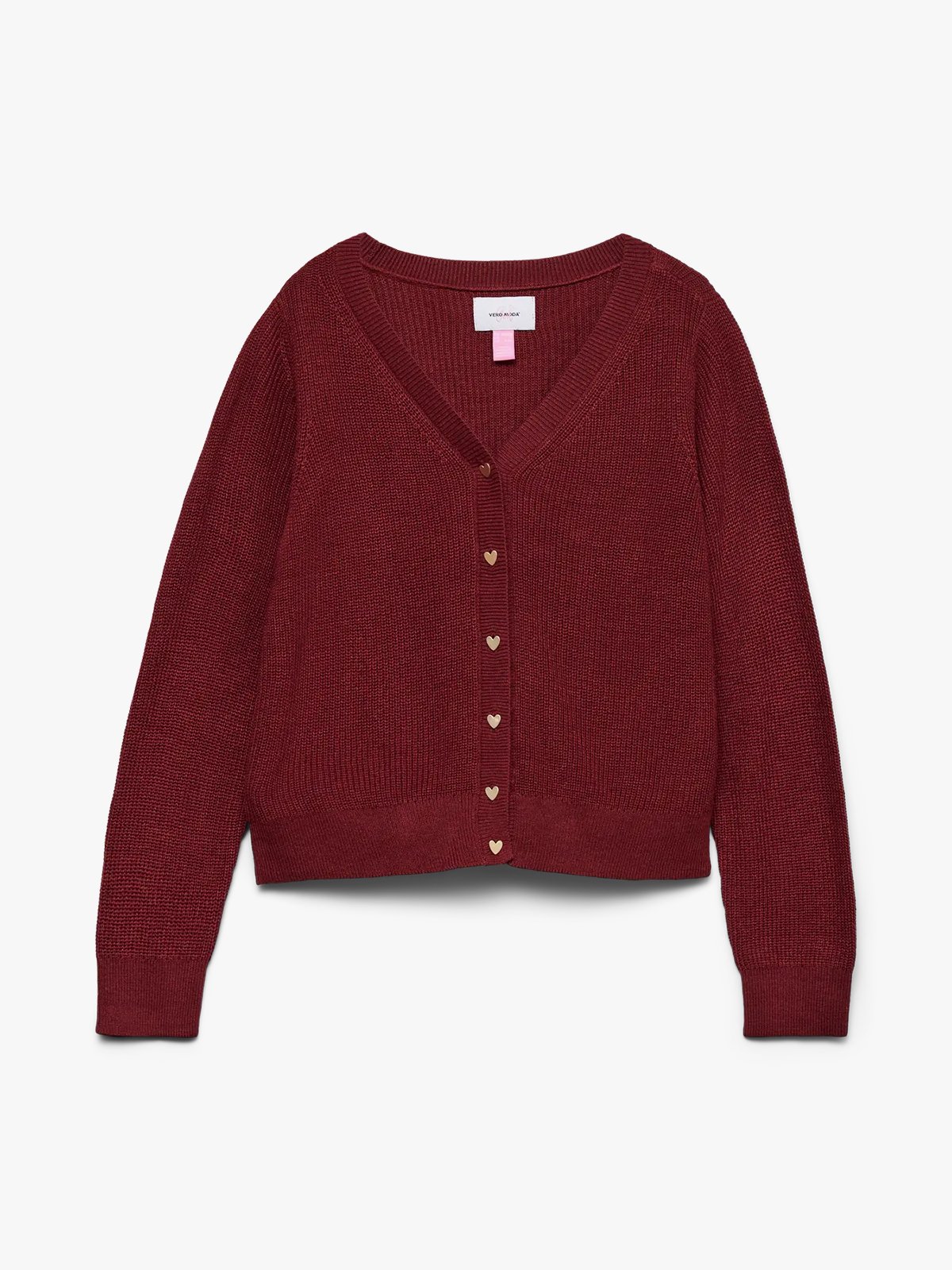 Vero Moda Girl Newlex Long Sleeve V-Neck Heart Cardigan Girl Syrah