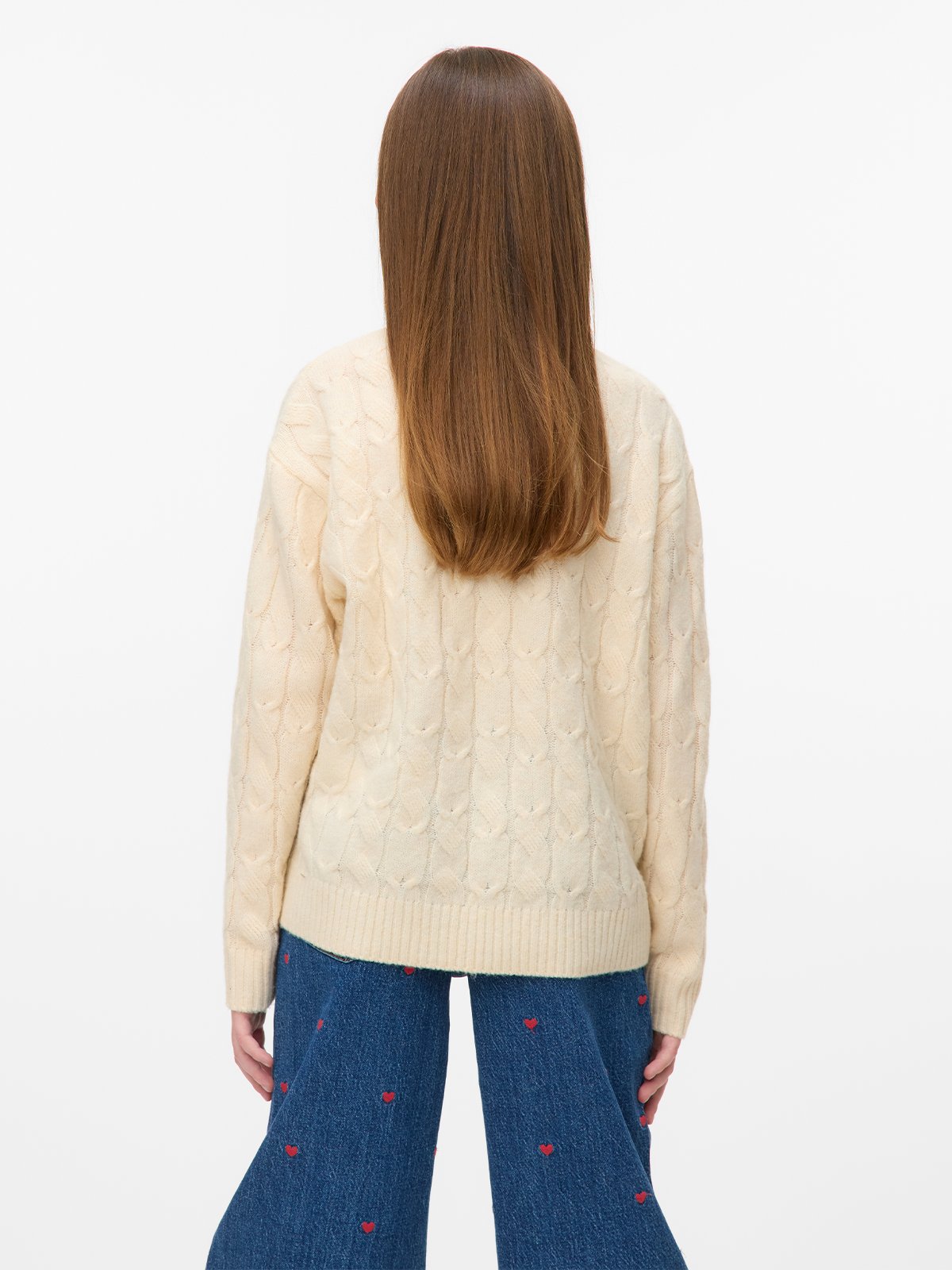 Vero Moda Girl Aries Long Sleeve O-Neck Cable Pullover Girl Birch