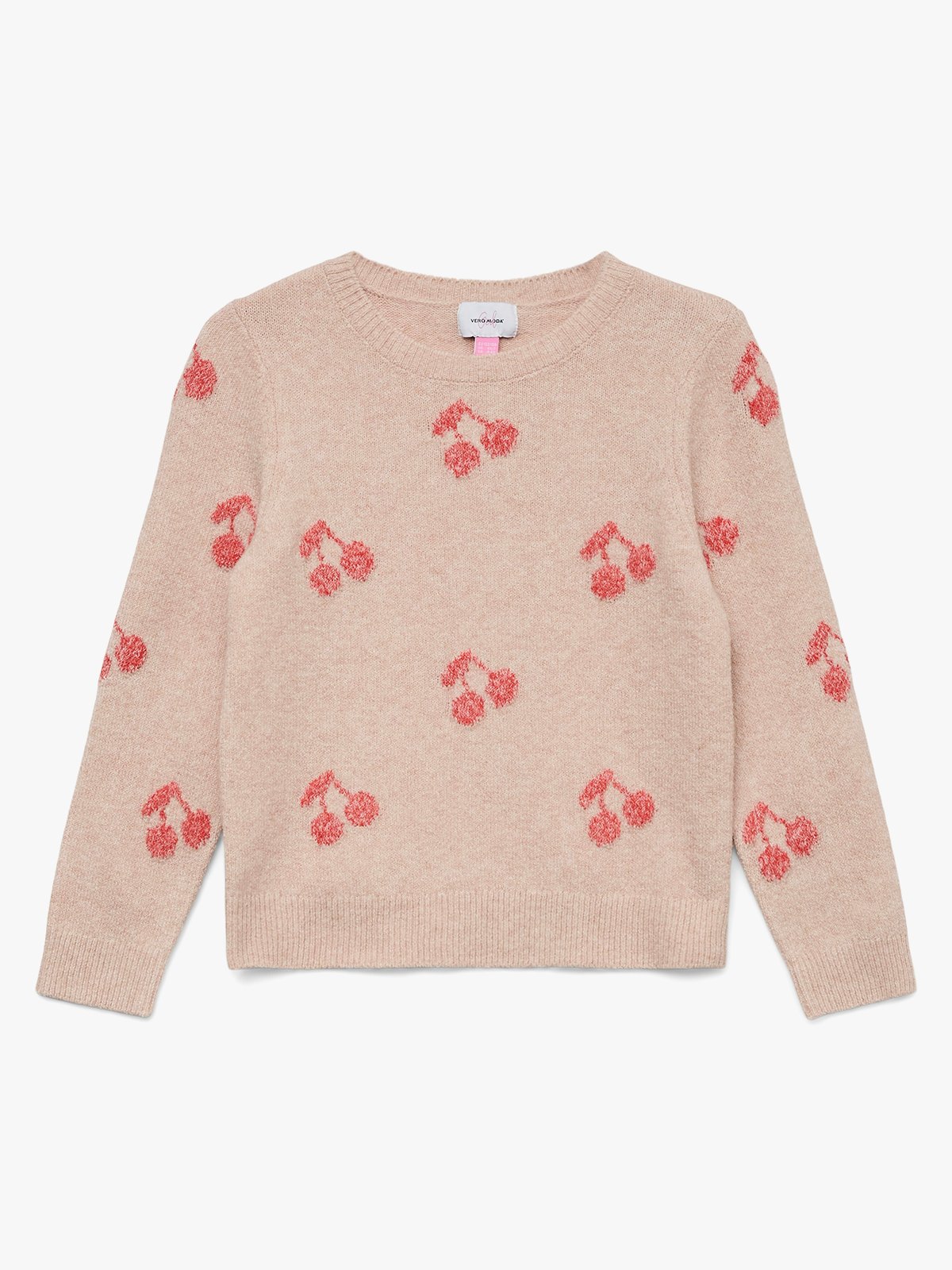 Vero Moda Girl Doffy Intarsia Long Sleeve O-Nck Pullover Misty Rose