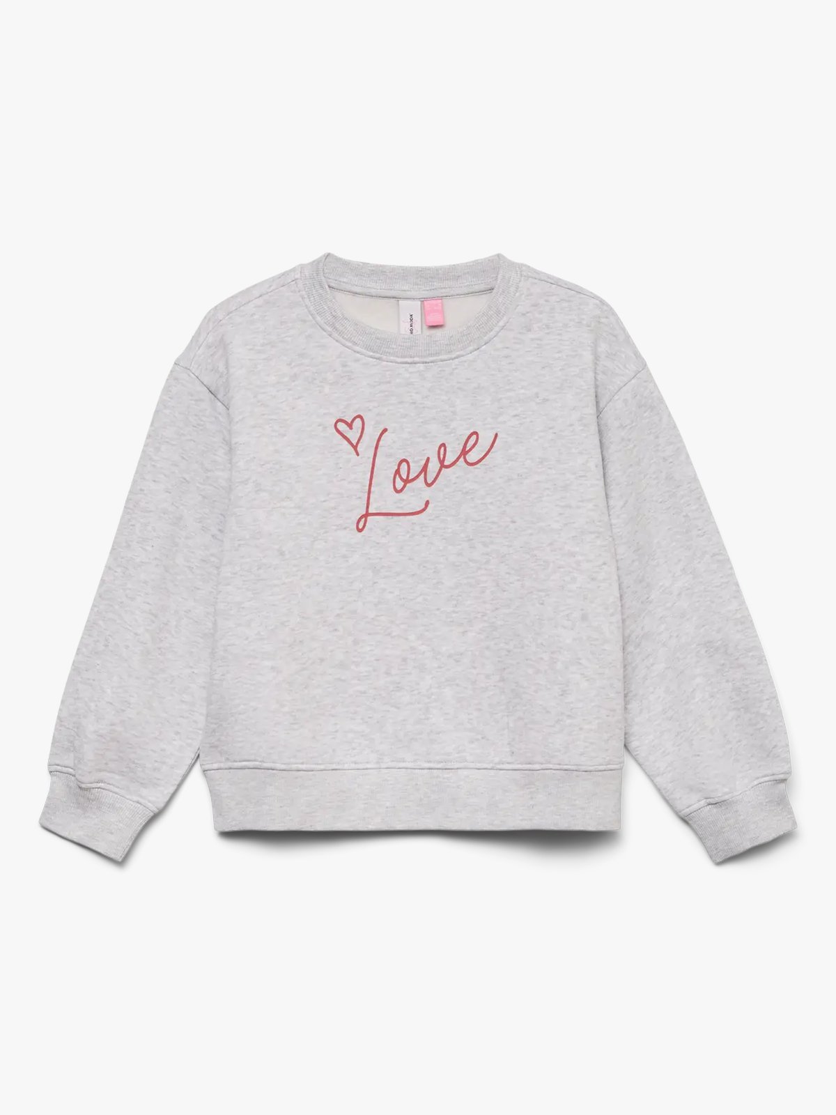 Vero Moda Girl Tina Trina Long Sleeve Sweat Box Junior Light Grey Melange LOVE