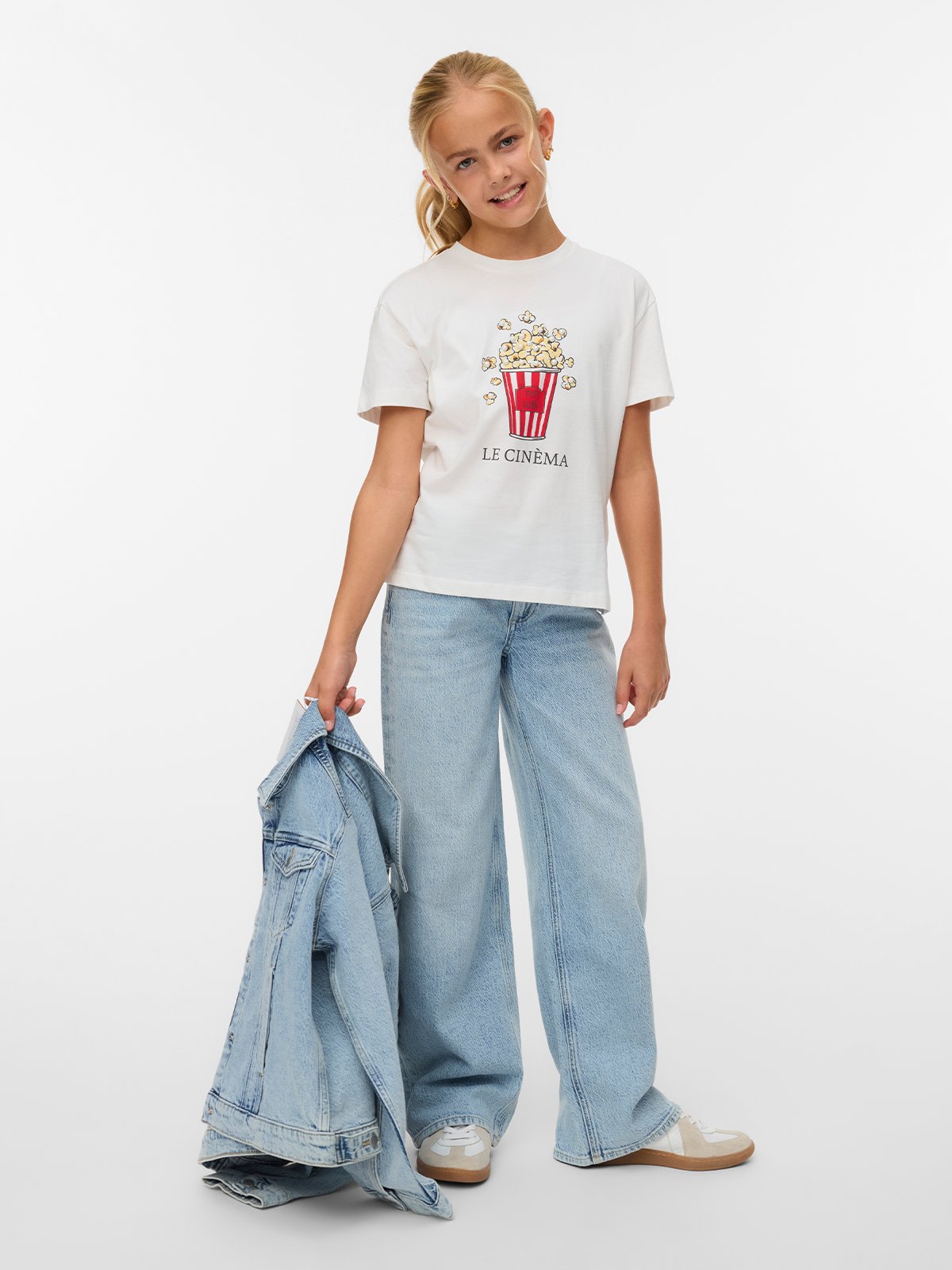 Vero Moda Girl Vanessa Low Ride Wide Jeans Ra339 Light Blue Denim