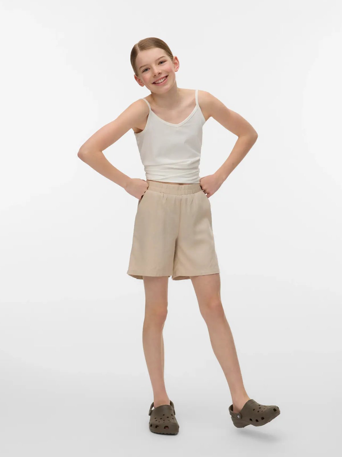 Vero Moda Girl Mymilo Bermuda Shorts Woven Silver Lining