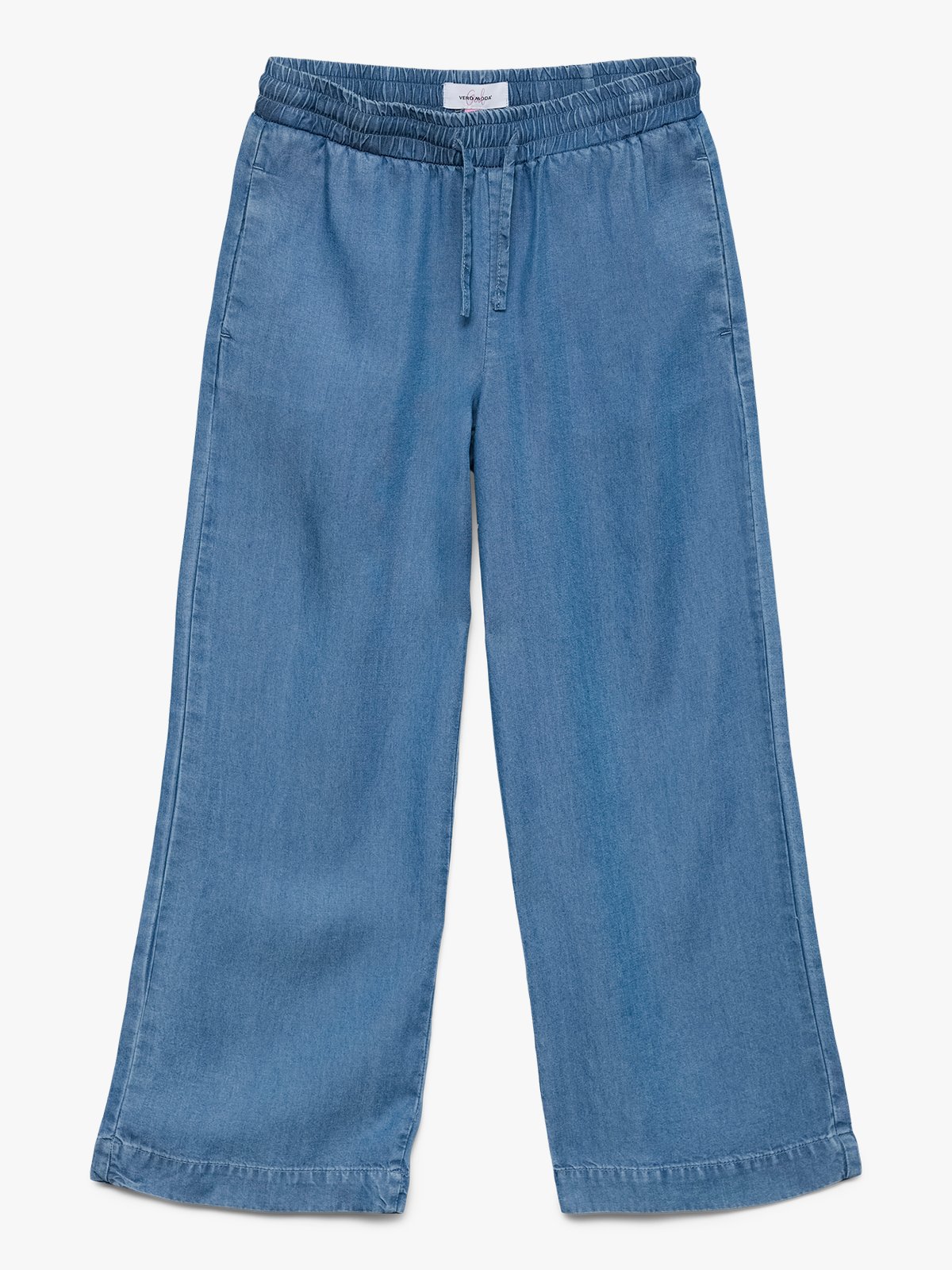 Vero Moda Girl Bree High Waist Long Loose Tencel Pants Medium Blue Denim