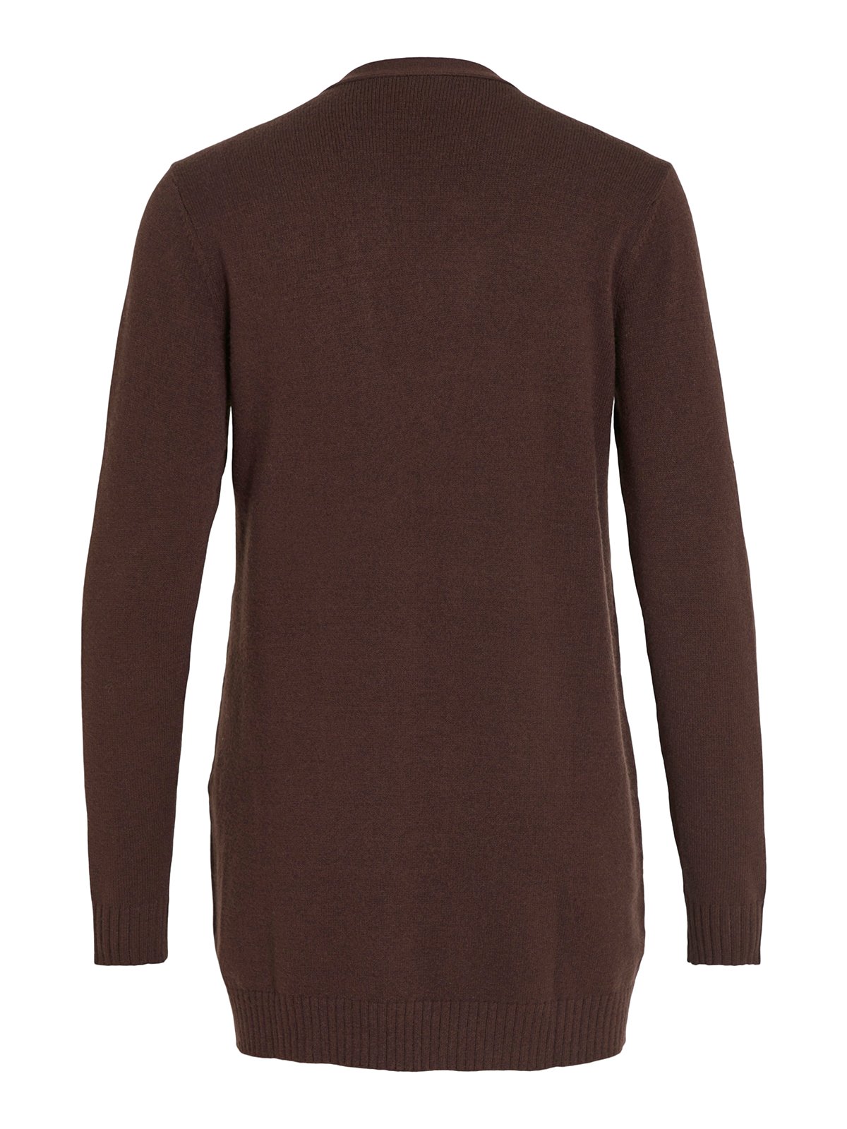 Vila Viril Open Long Sleeve Knit Cardigan Coffee Bean