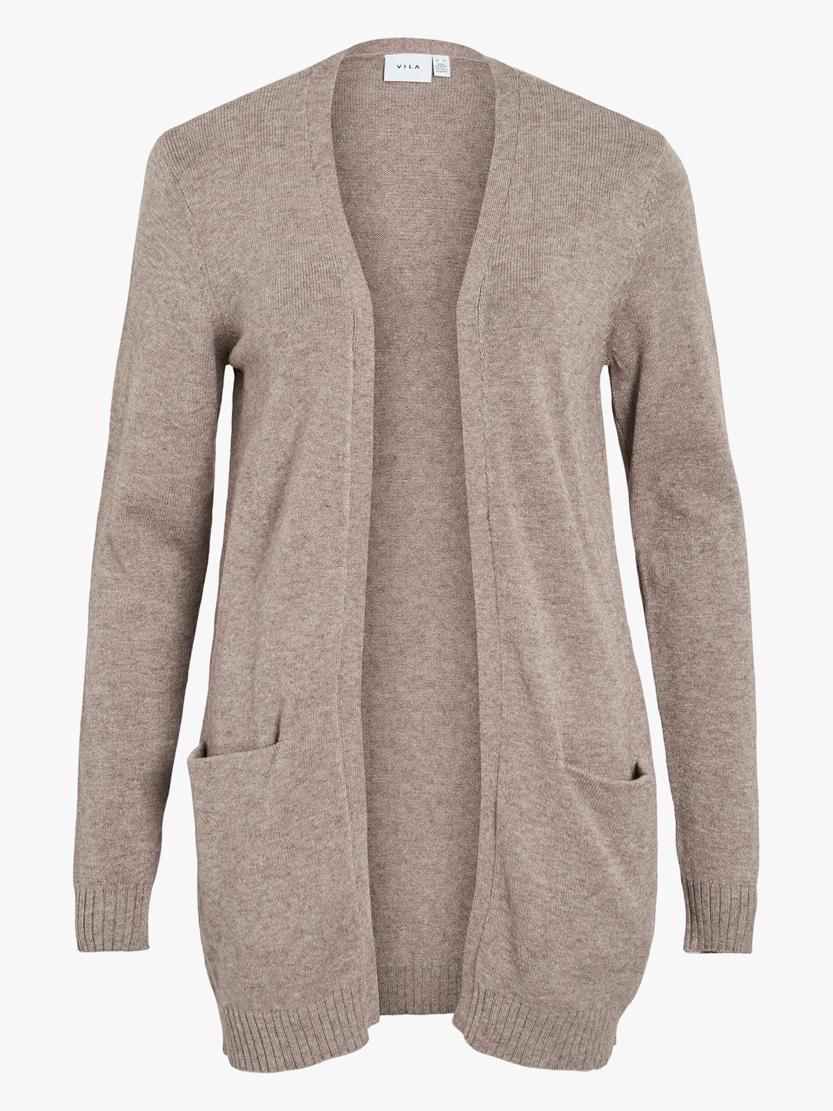 Vila Viril Open Long Sleeve Knit Cardigan Falcon Melange