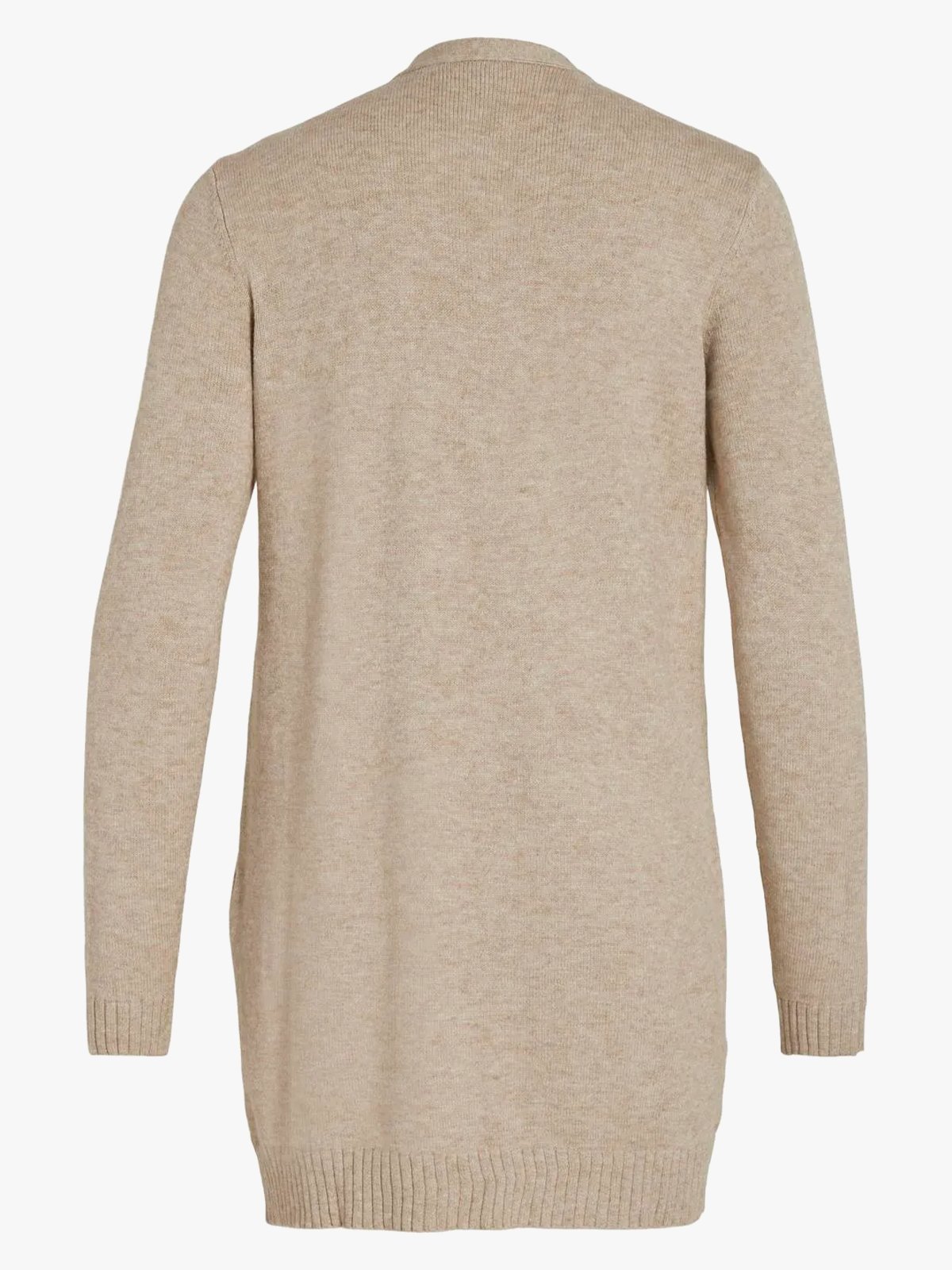 Vila Viril Open Long Sleeve Knit Cardigan Natural Melange
