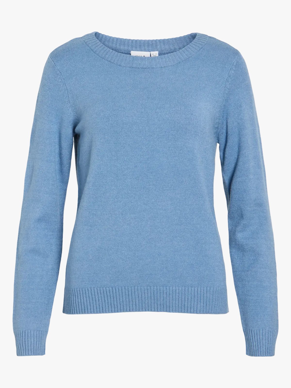 Vila Ril O-Neck Long Sleeve Knit Top Blue Shadow Dark Melange
