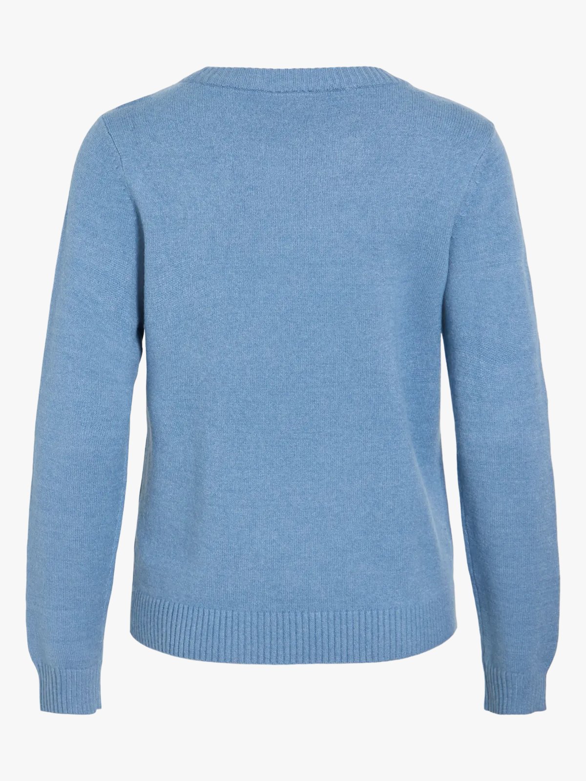 Vila Ril O-Neck Long Sleeve Knit Top Blue Shadow Dark Melange